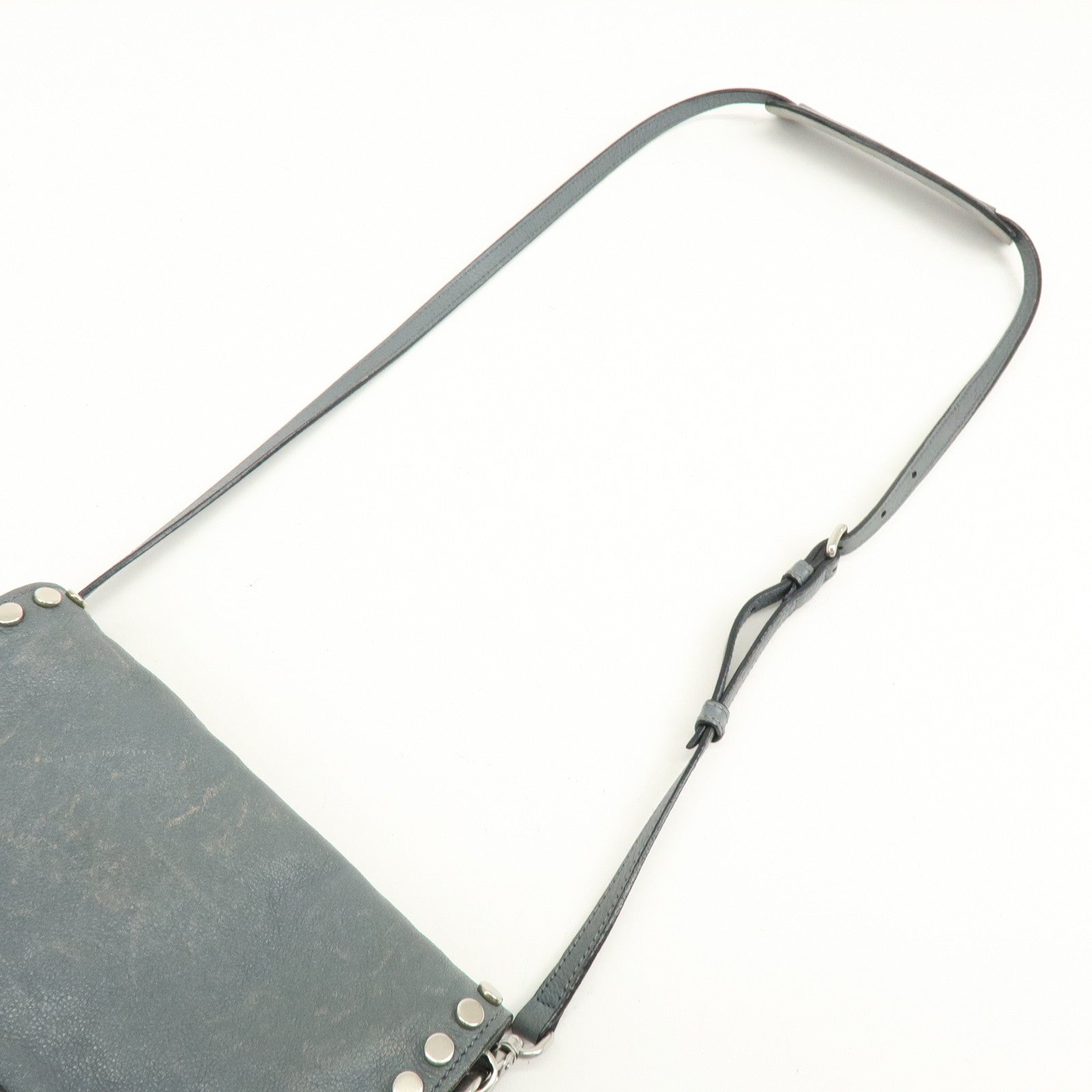 PRADA Etiquette Leather 2Way Bag Shoulder Bag Clutch Bag Gray