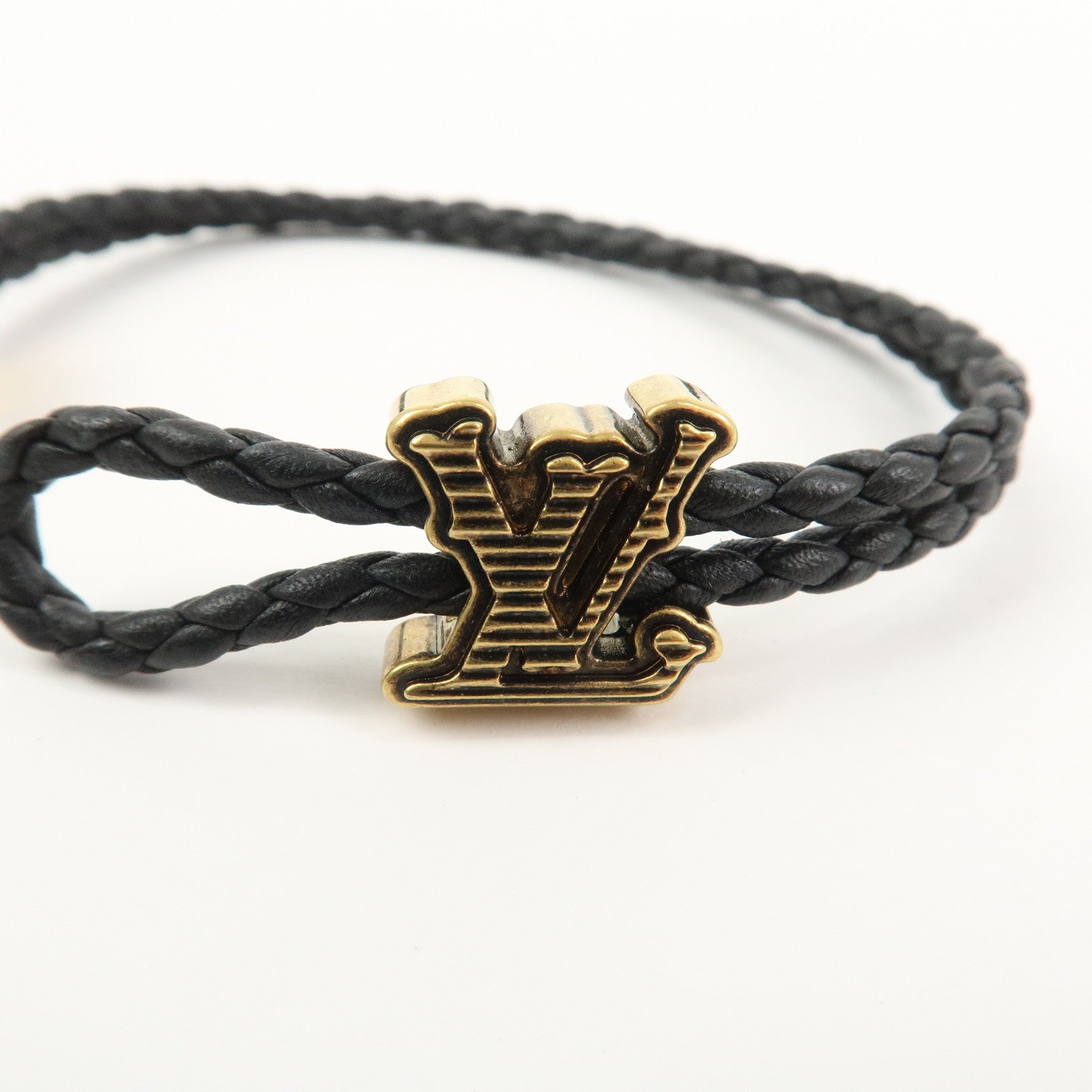 Louis Vuitton Leather Metal Rodeo Bracelet Black M8735