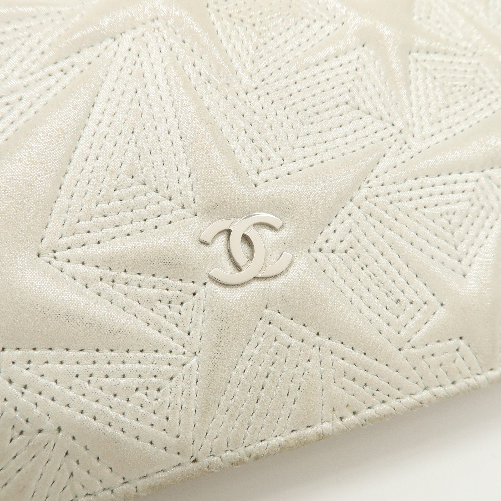 CHANEL Lamb Skin Star Embossed Flap Long Wallet 2017 Limited A70097