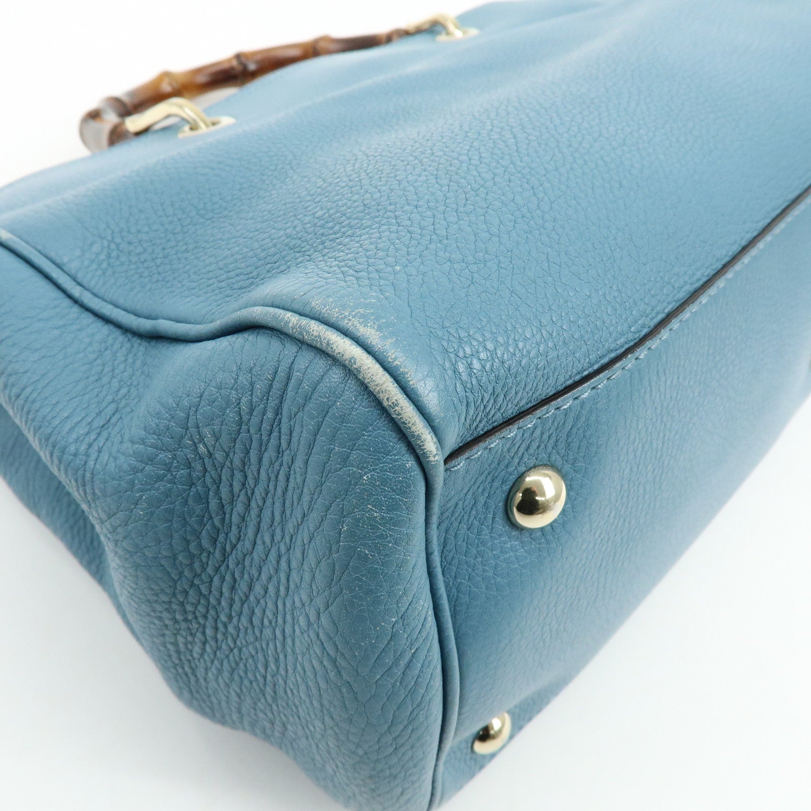 GUCCI Bamboo Leather Shopper Medium 2Way Bag Shoulder Bag 323660