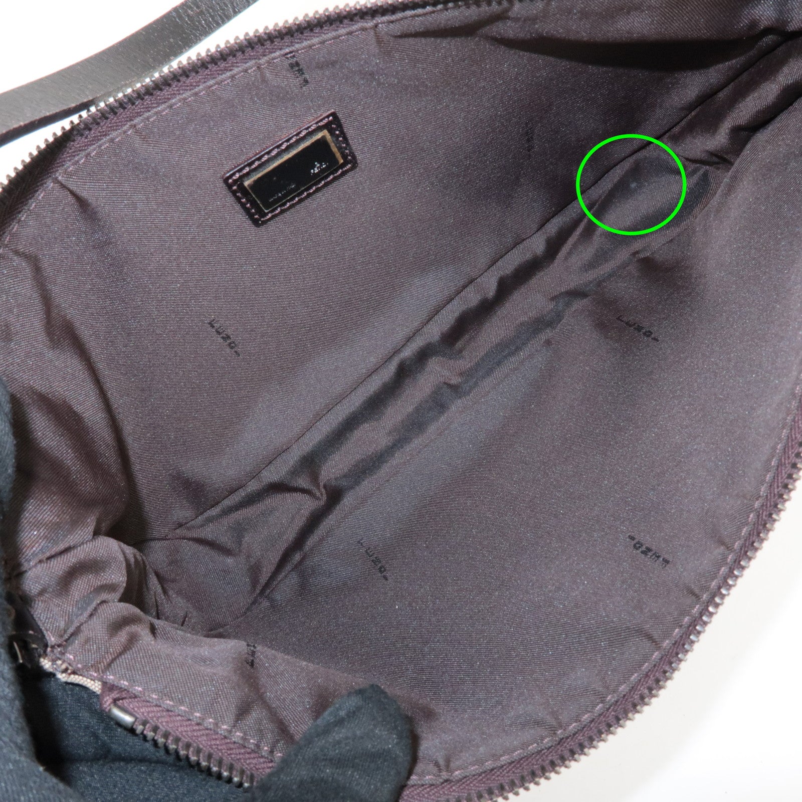 FENDI Zucchino Canvas Leather Shoulder Bag Hand Bag Brown 8BR144 Used