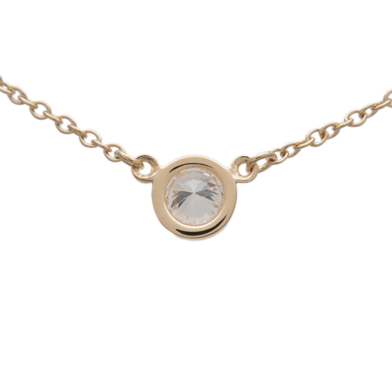 Tiffany & Co By The Yard 1P Diamond 0.18ct Necklace 750YG