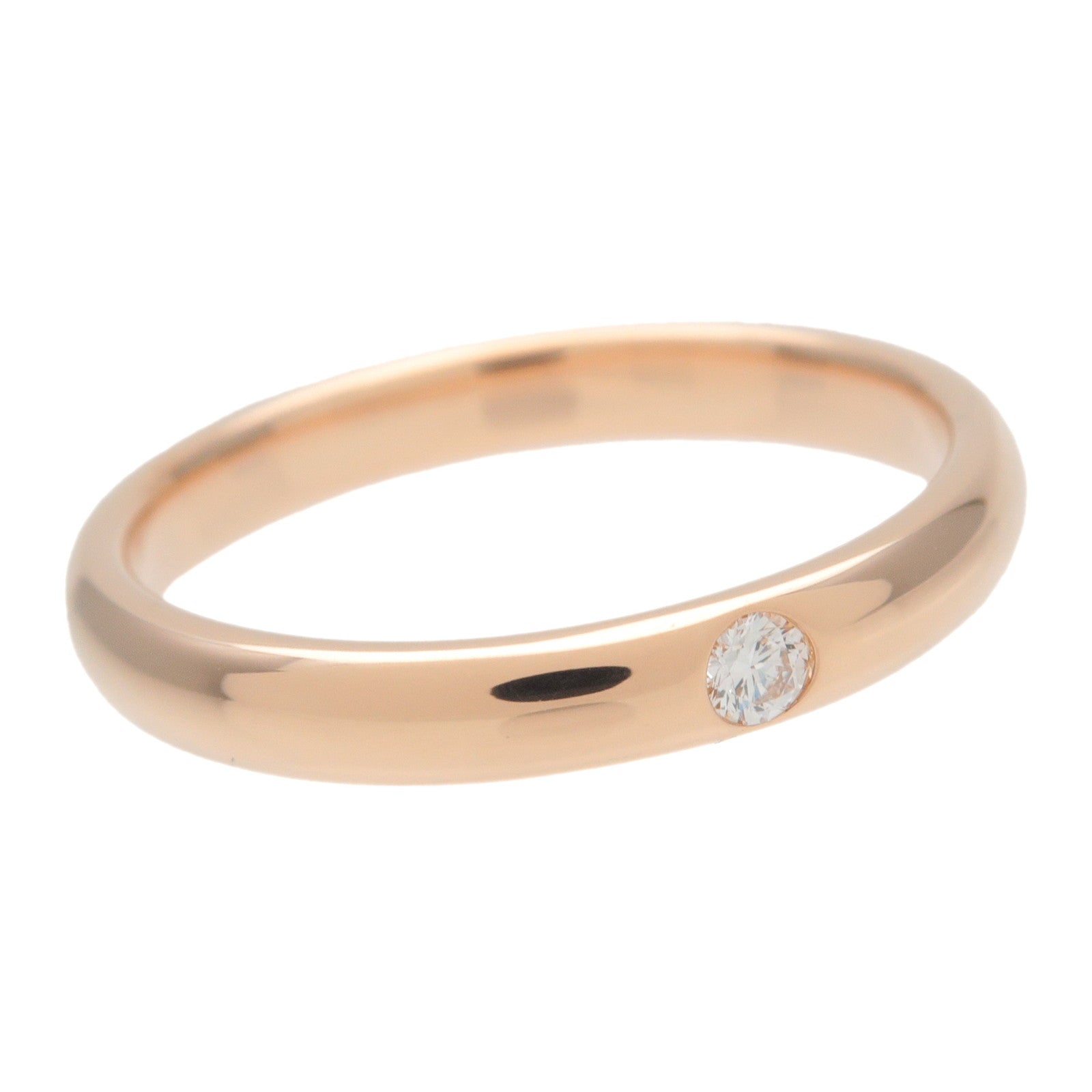HARRY WINSTON Round Cut 1P Diamond Marriage Ring #13 K18PG US6.5-7
