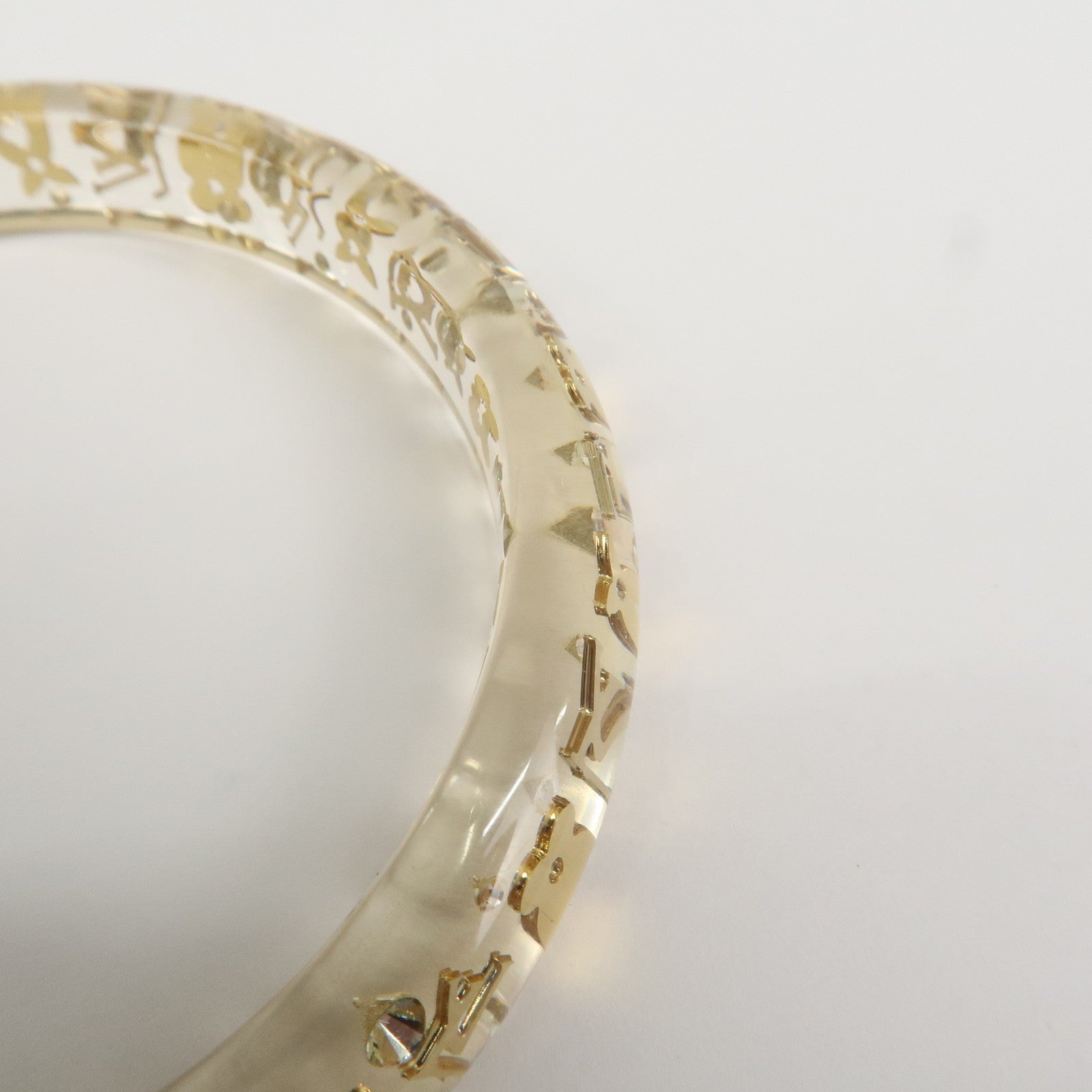 Louis Vuitton Bracelet Inclusion TPM Bangle Transparent Gold M65866