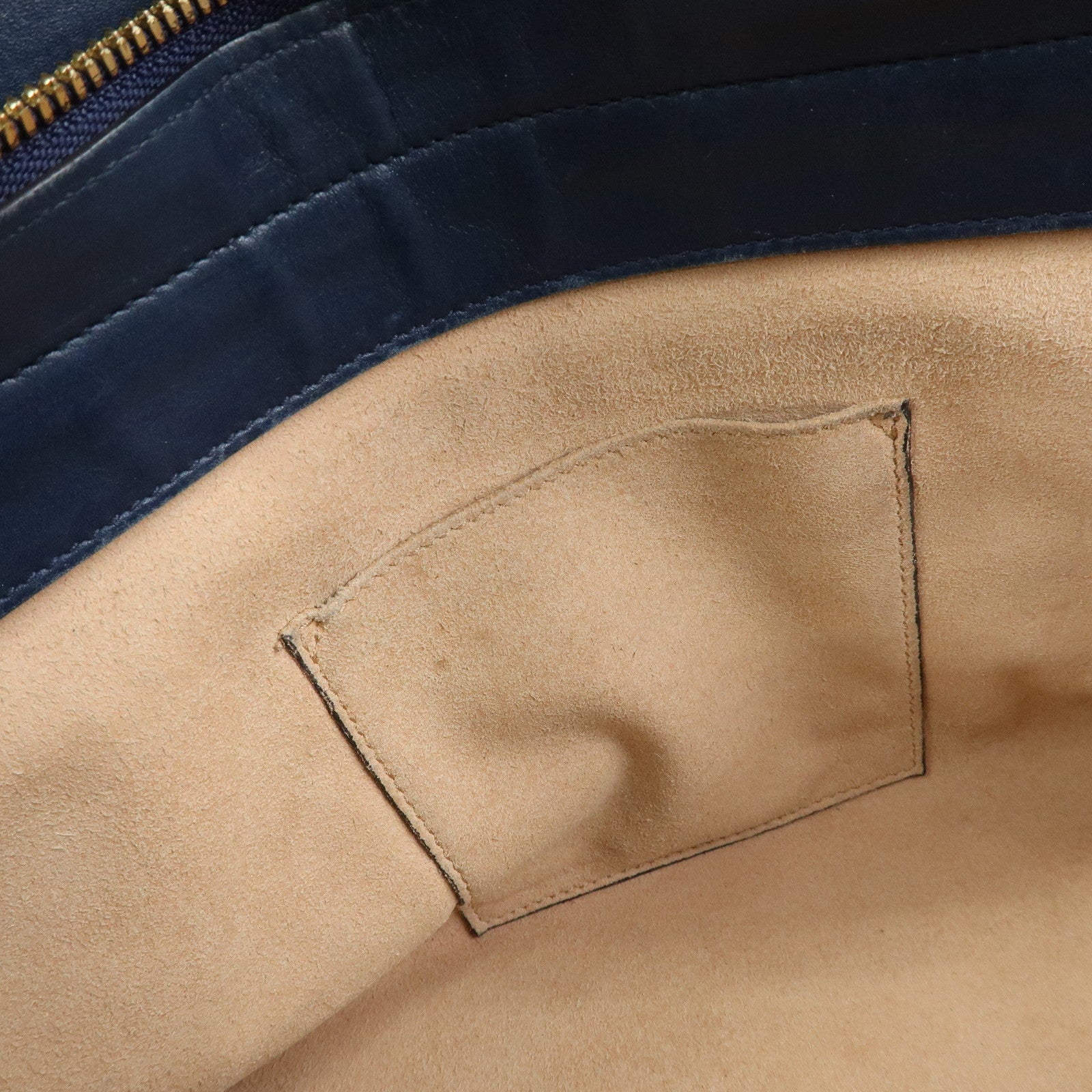 GUCCI Guccissima Leather Chain Tote Bag Shoulder Bag Navy 453773