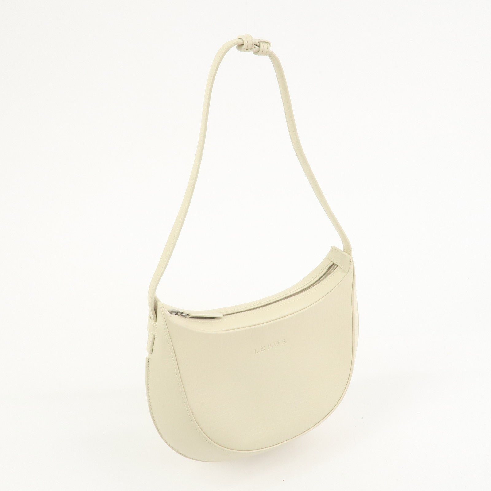 LOEWE Leather Shoulder Bag Hand Bag Ivory