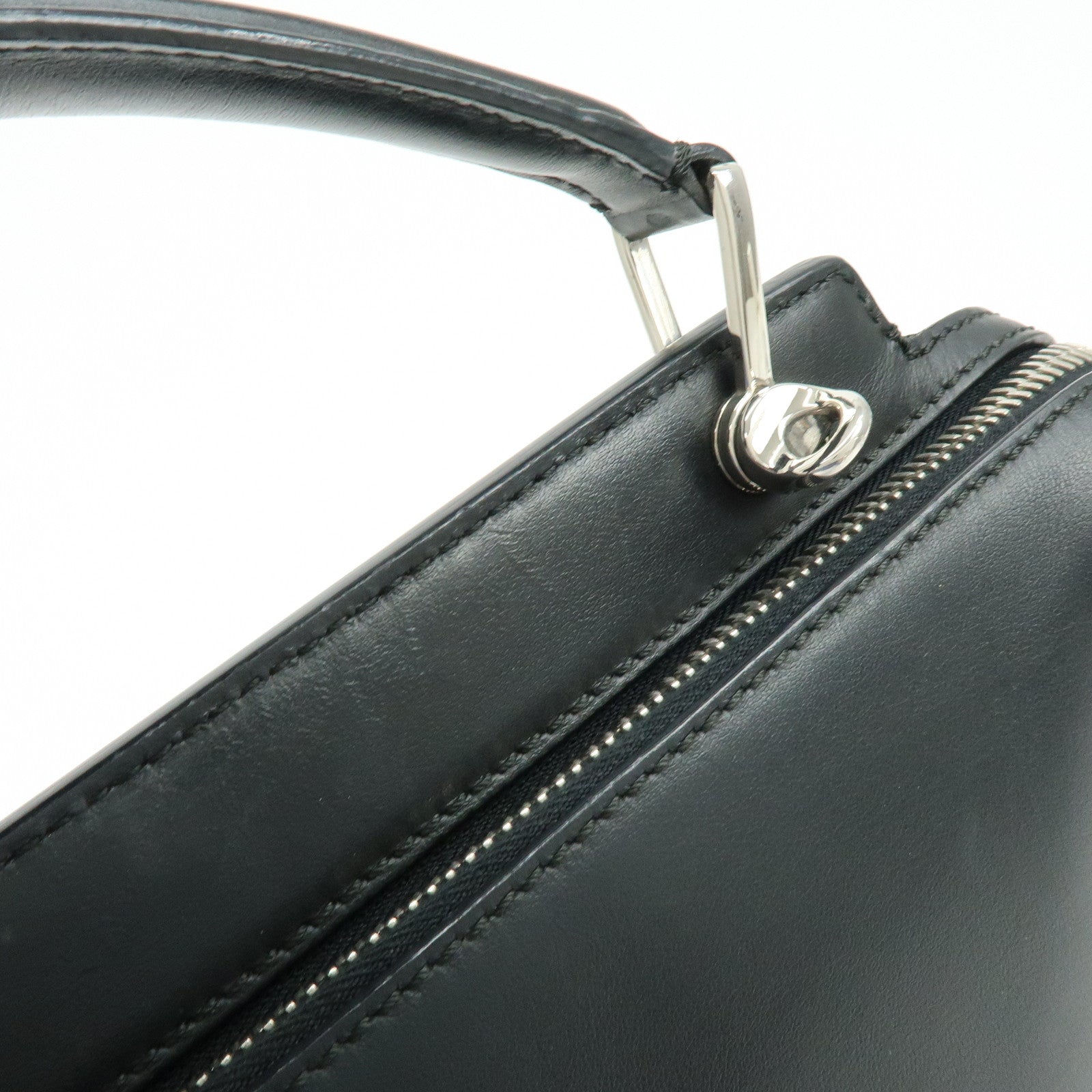 FENDI Dotcom Leather 2WAY Bag Hand Bag Shoulder Bag Black 8BN293