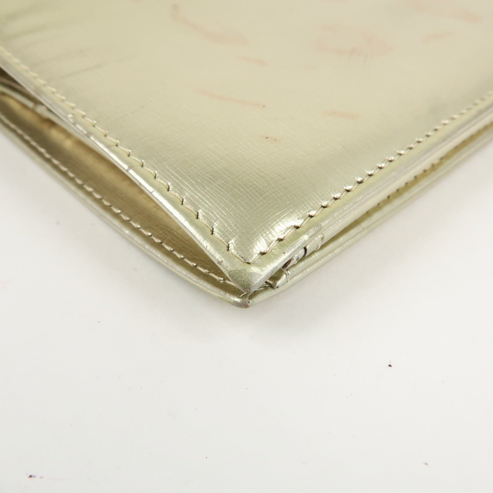 CHANEL Leather Coco Mark Long Wallet Gold Gold Hardware A27156 Used