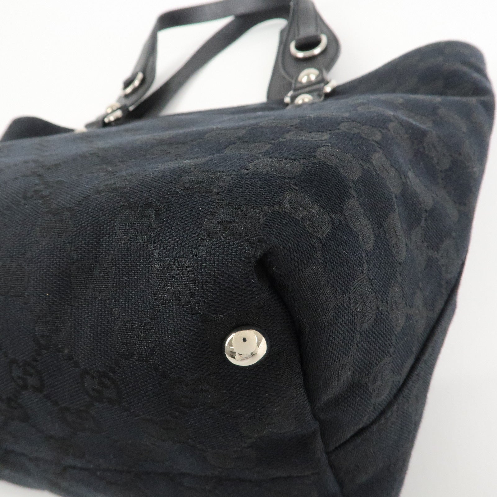 GUCCI Guccissima Leather Horsebit Tote Bag Black 229852 Used