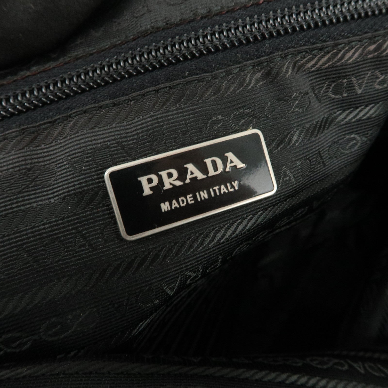 PRADA Triangle Logo Nylon Tote Bag Shoulder Bag Hand Bag Black
