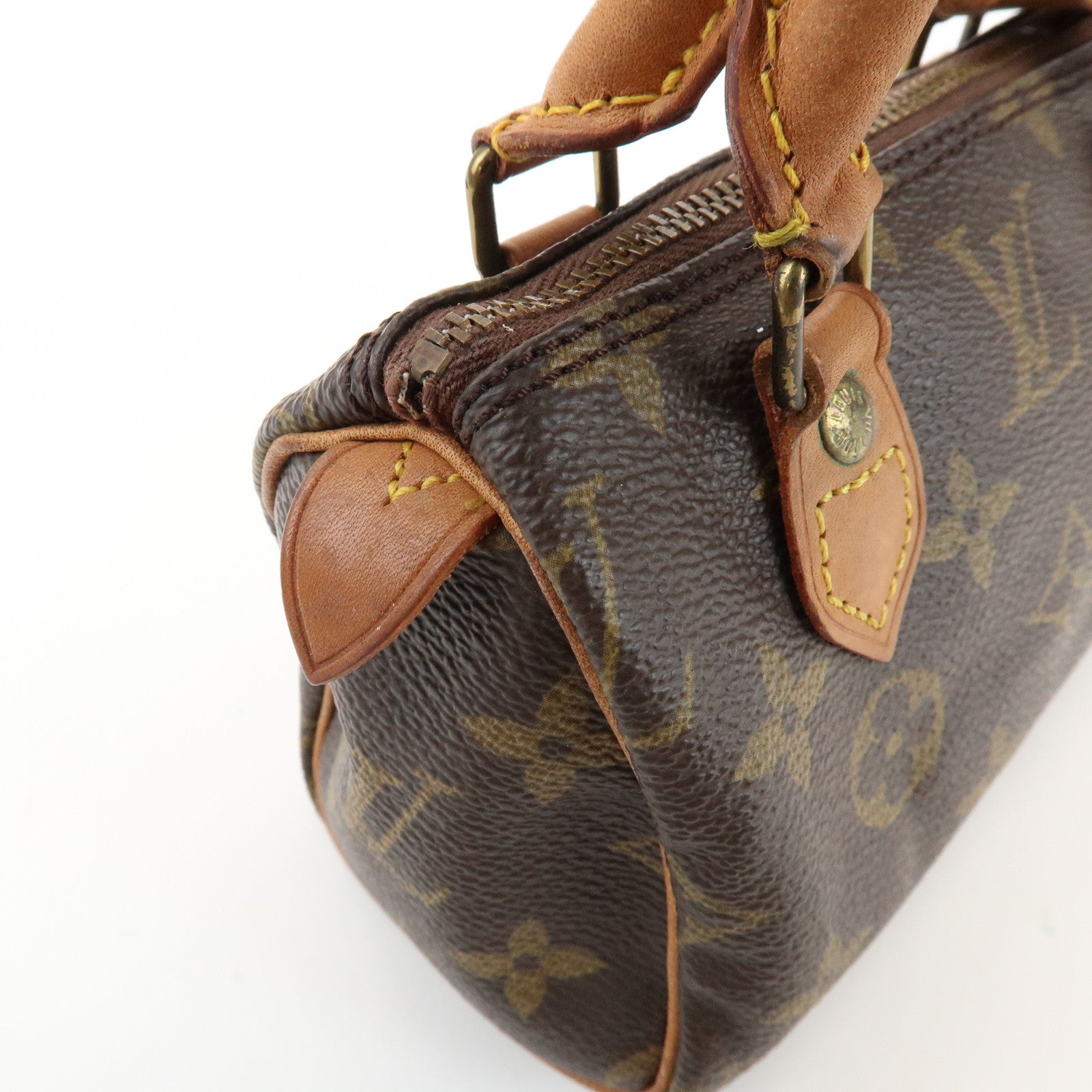 Louis Vuitton Monogram Mini Speedy Hand Bag & Strap Brown M41534