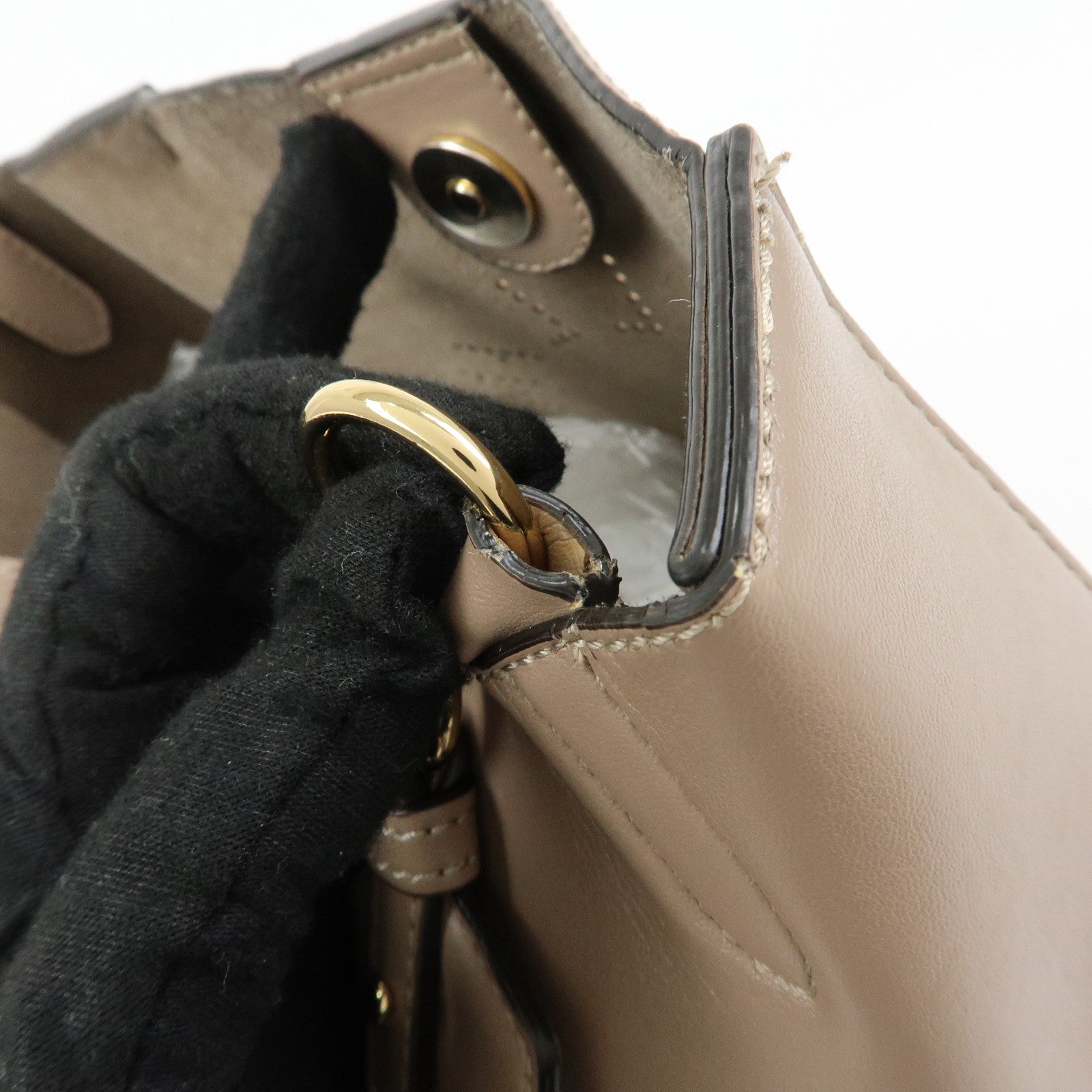 STELLA MCCARTNEY Faux Leather Shoulder Bag Crossbody Bag Beige