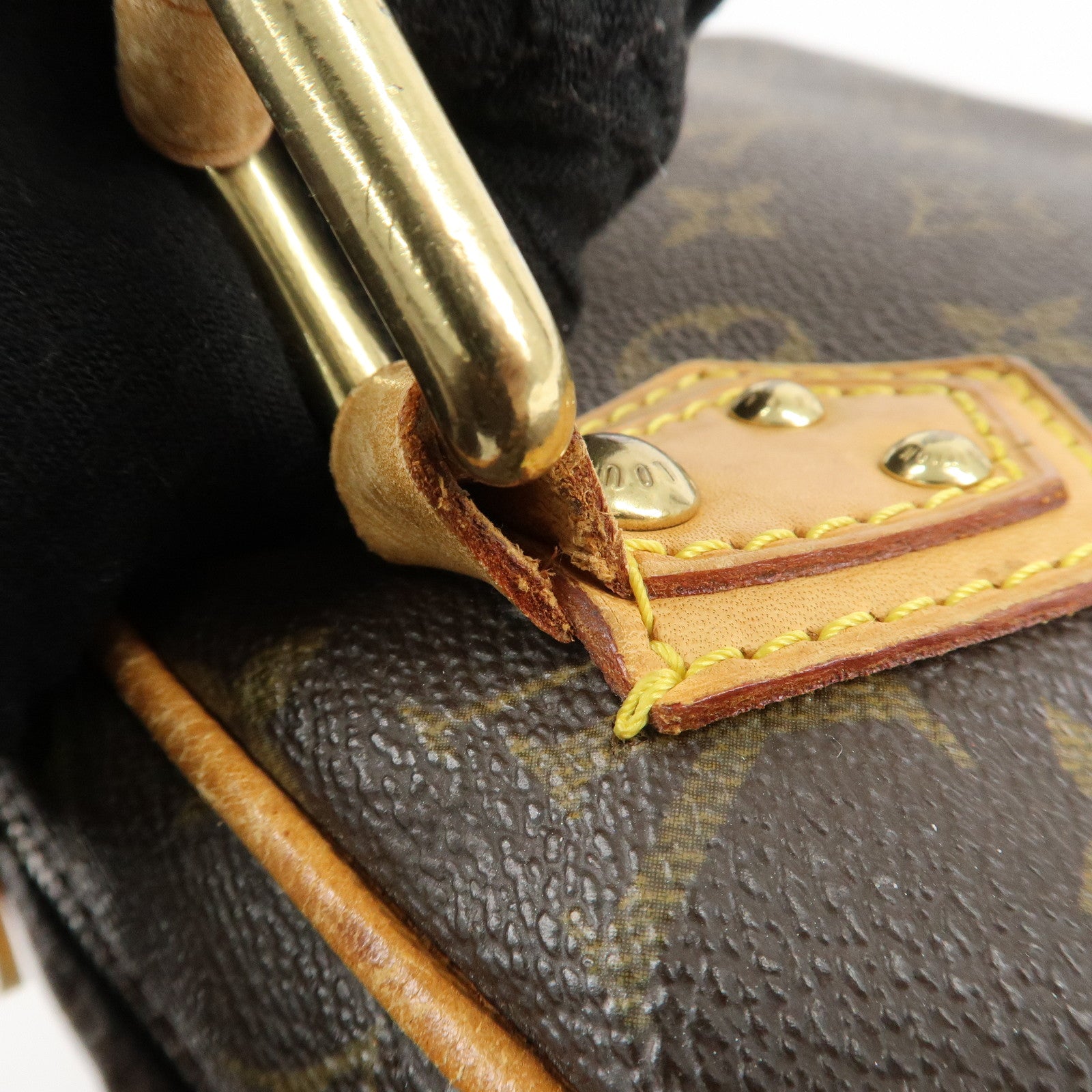 Louis Vuitton Monogram Manhattan PM Hand Bag Brown M40026 Used