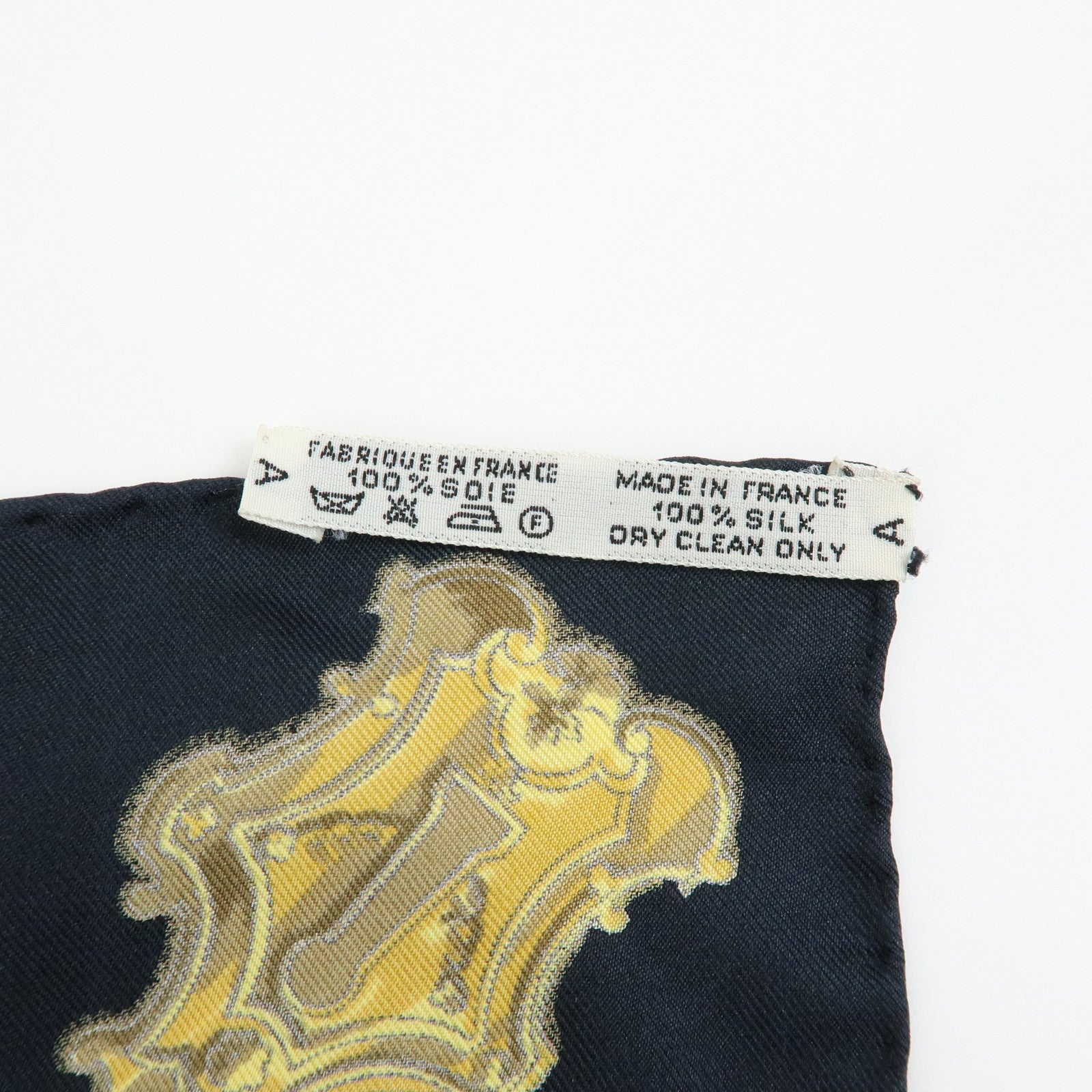 HERMES Carre 90 Silk 100% Scarf LES CLES THE KEYS RARE Black White