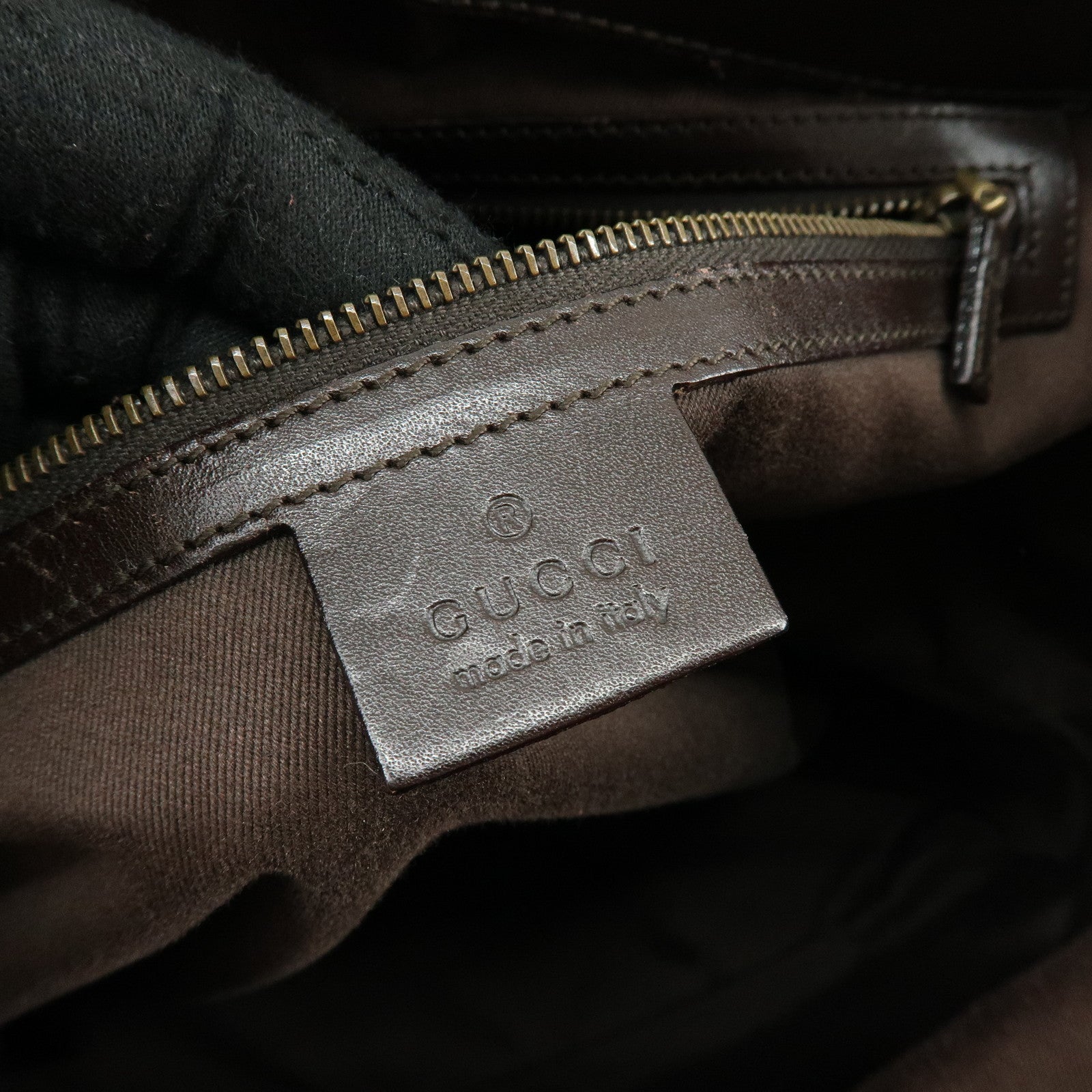 GUCCI GG Canvas Leather Tote Bag Shoulder Bag Brown 109141