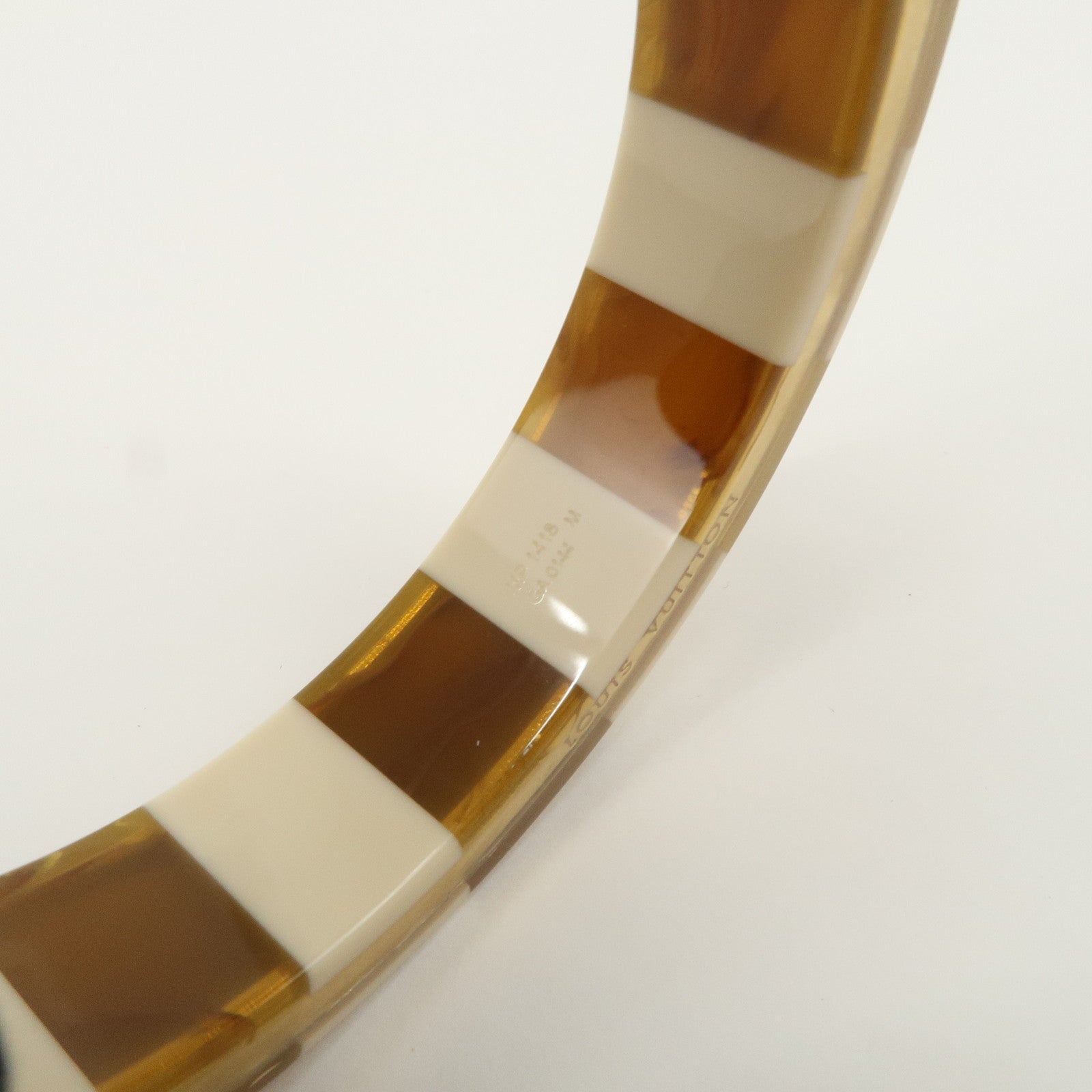 Louis Vuitton Plastic Bracelet Bangle Ivory Gold MP1418