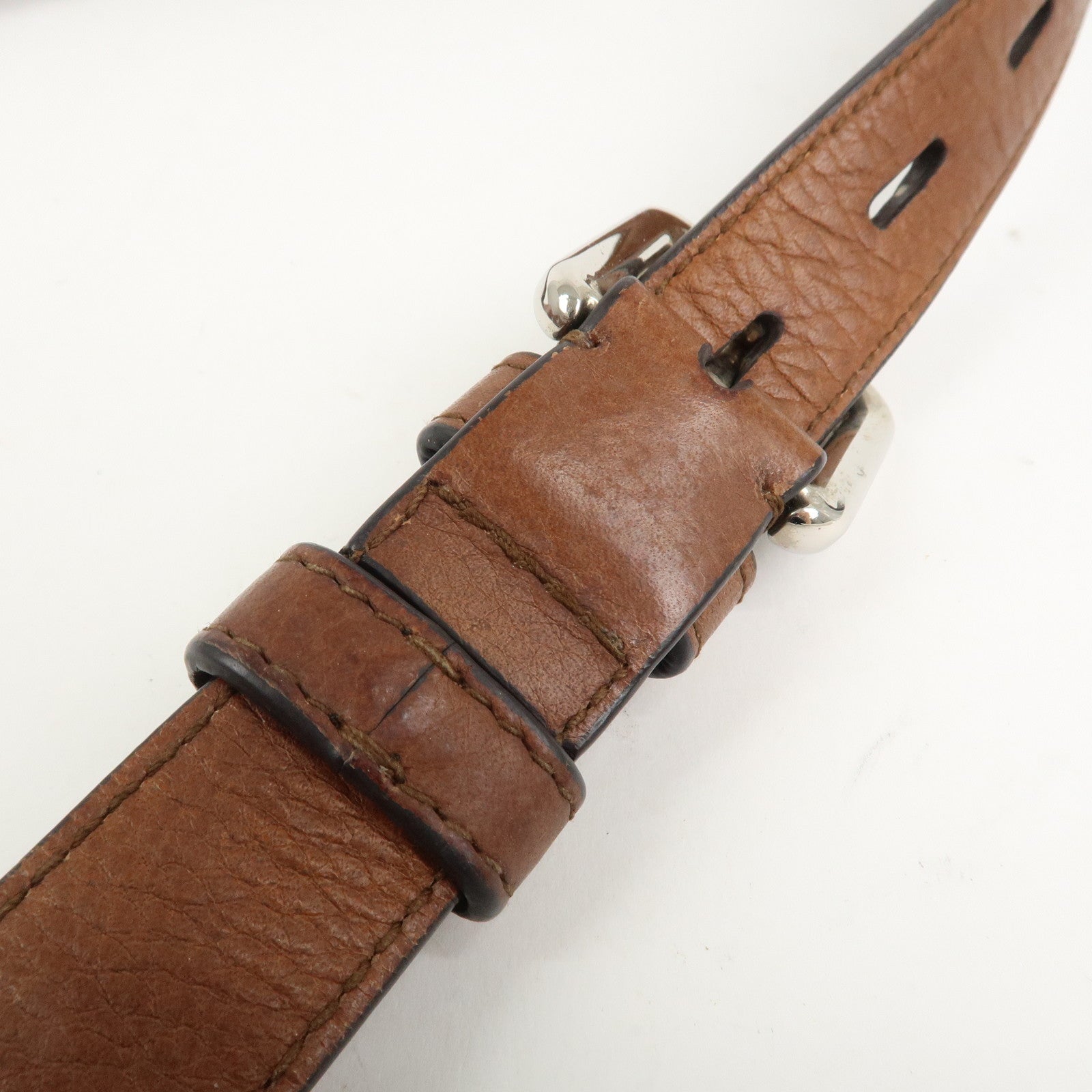 LOEWE Heritage Logo Leather Shoulder Bag Crossbody Bag Brown