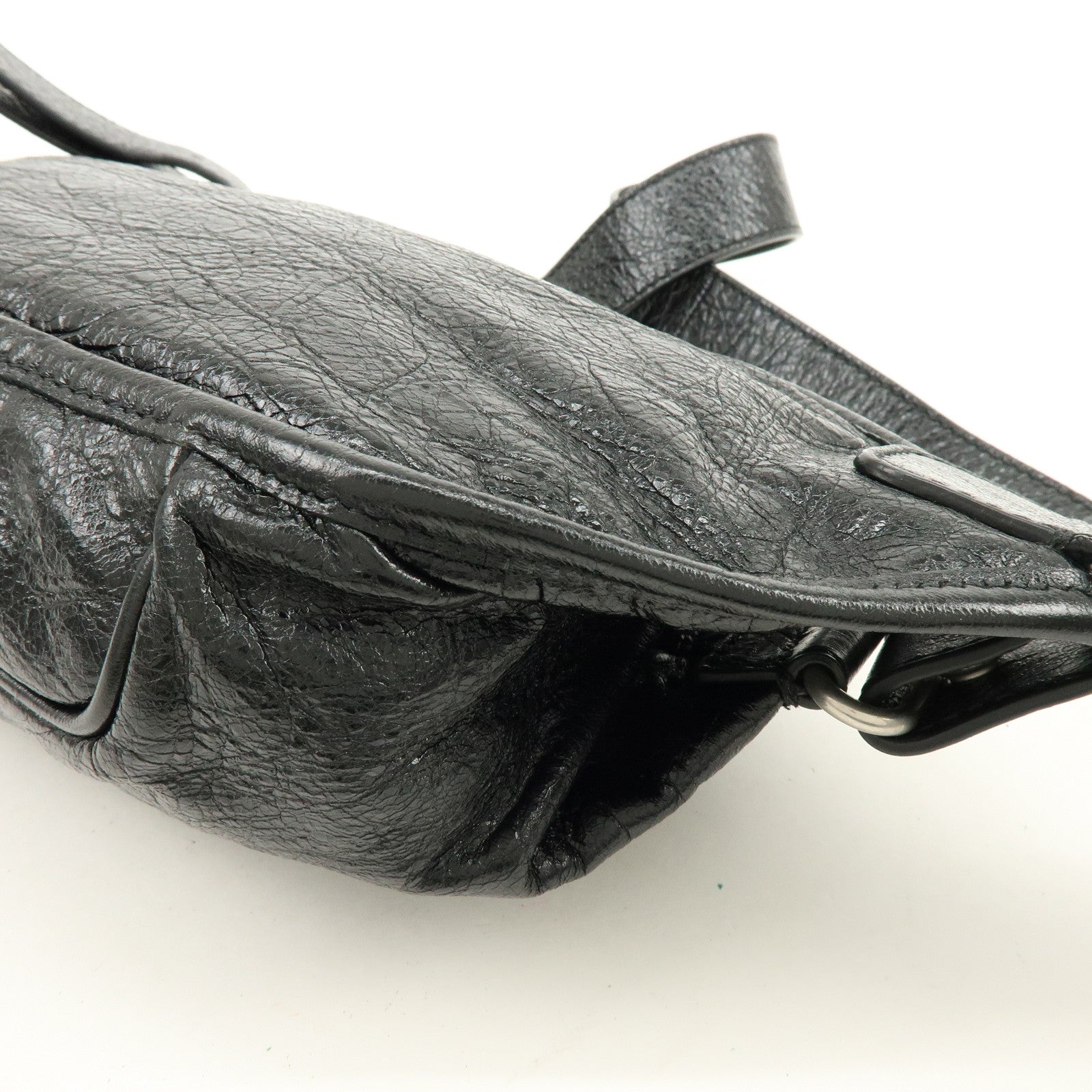 BALENCIAGA Neo Lift Leather Waist Bag Body Bag Style Black 542013