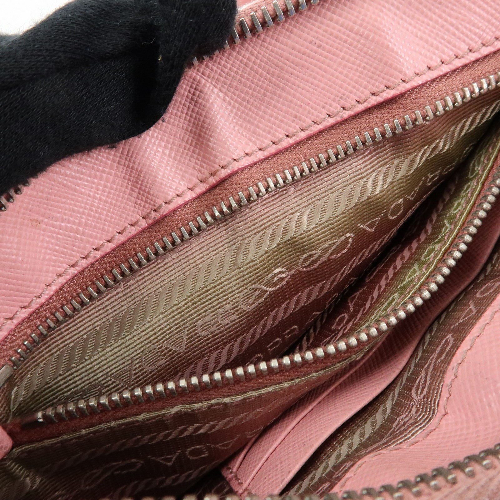 PRADA Saffiano Leather 2Way Bag Clutch Bag Shoulder Bag Pink