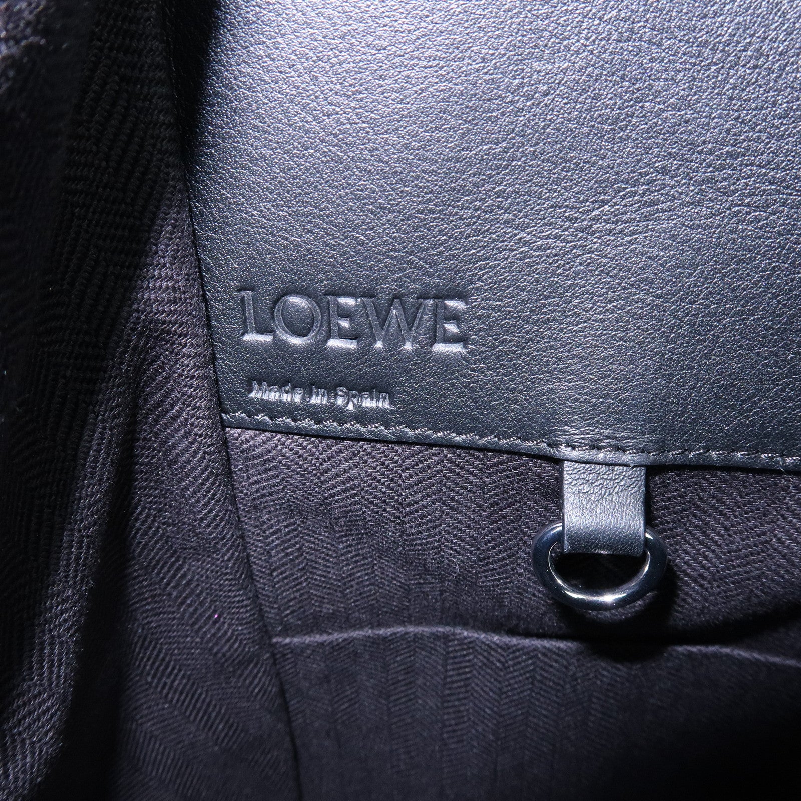 LOEWE Anagram Leather Hammock Small 2Way Shoulder Bag Black