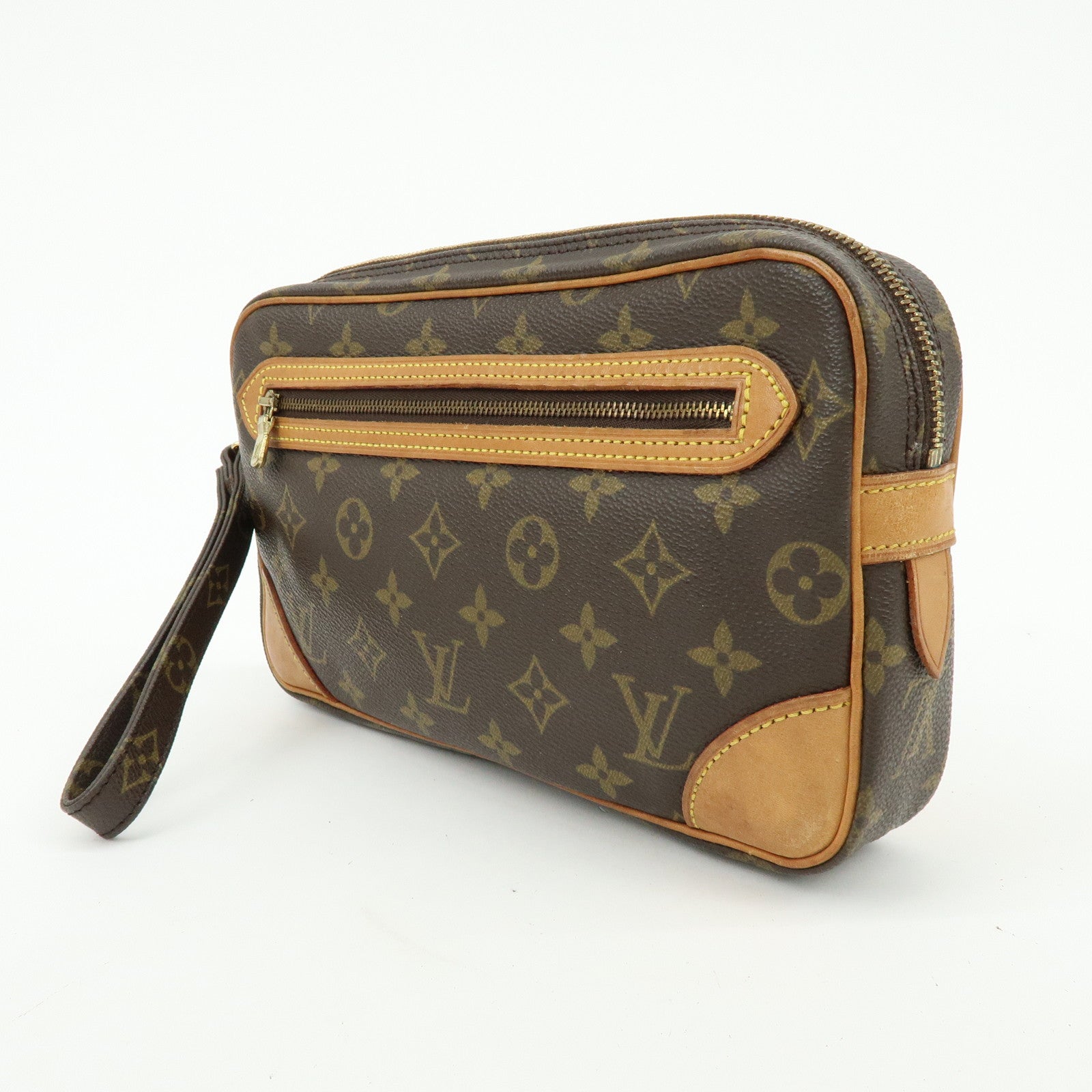 Louis Vuitton Monogram Marly Dragonne GM Clutch Bag Brown M51825