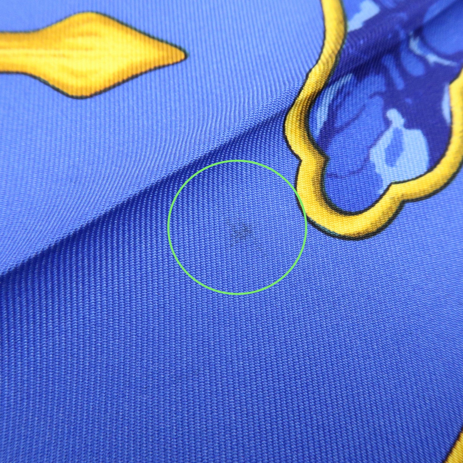 HERMES Carre 90 Silk 100% Scarf CARPE DIEM Blue Gold