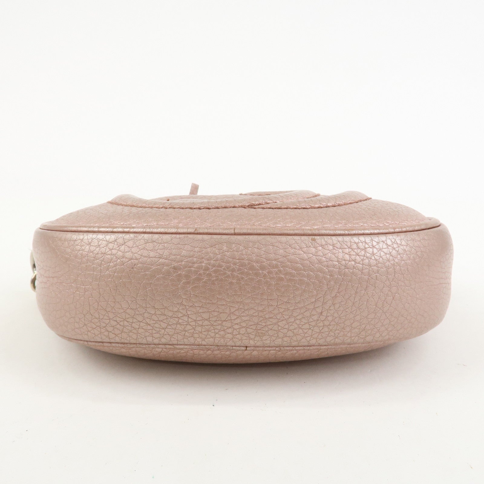 GUCCI SOHO Leather Chain Shoulder Bag Metallic Pink 353965