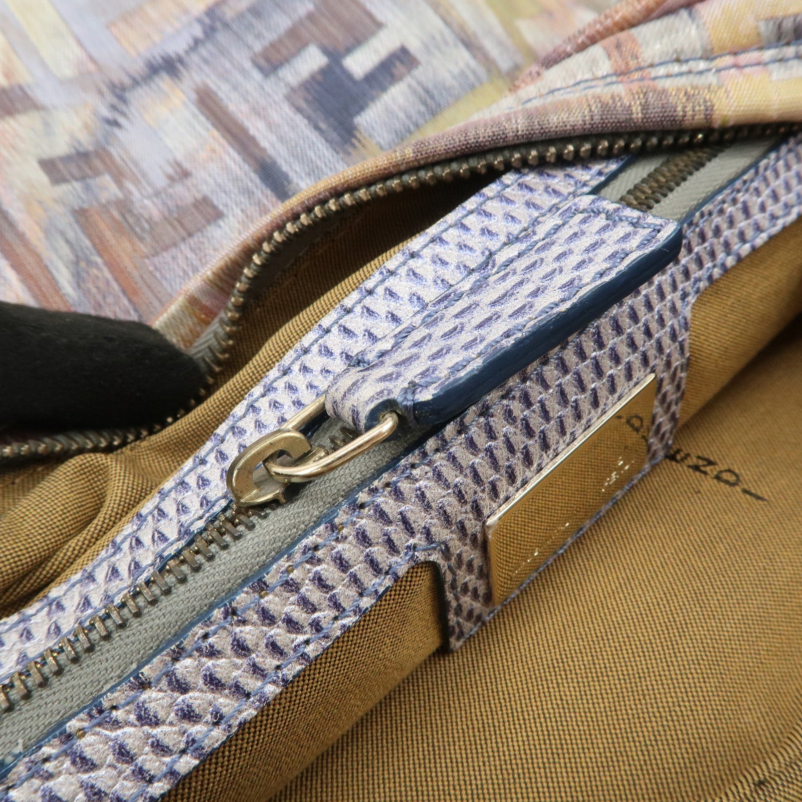 FENDI Zucca Canvas Chain Shoulder Bag Multicolor 8BR581