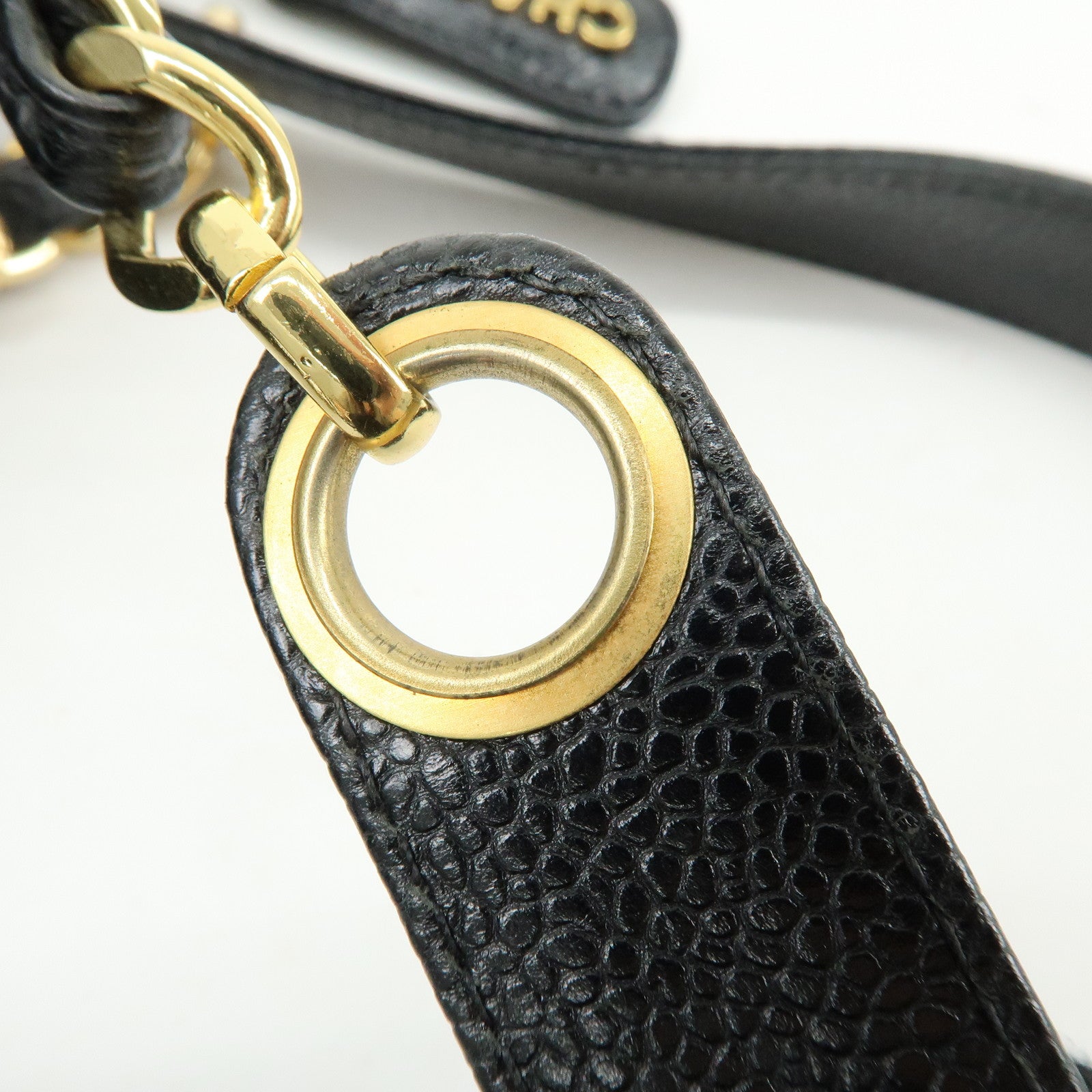 CHANEL Triple COCO Mark Caviarskin Chain Shoulder Bag Black