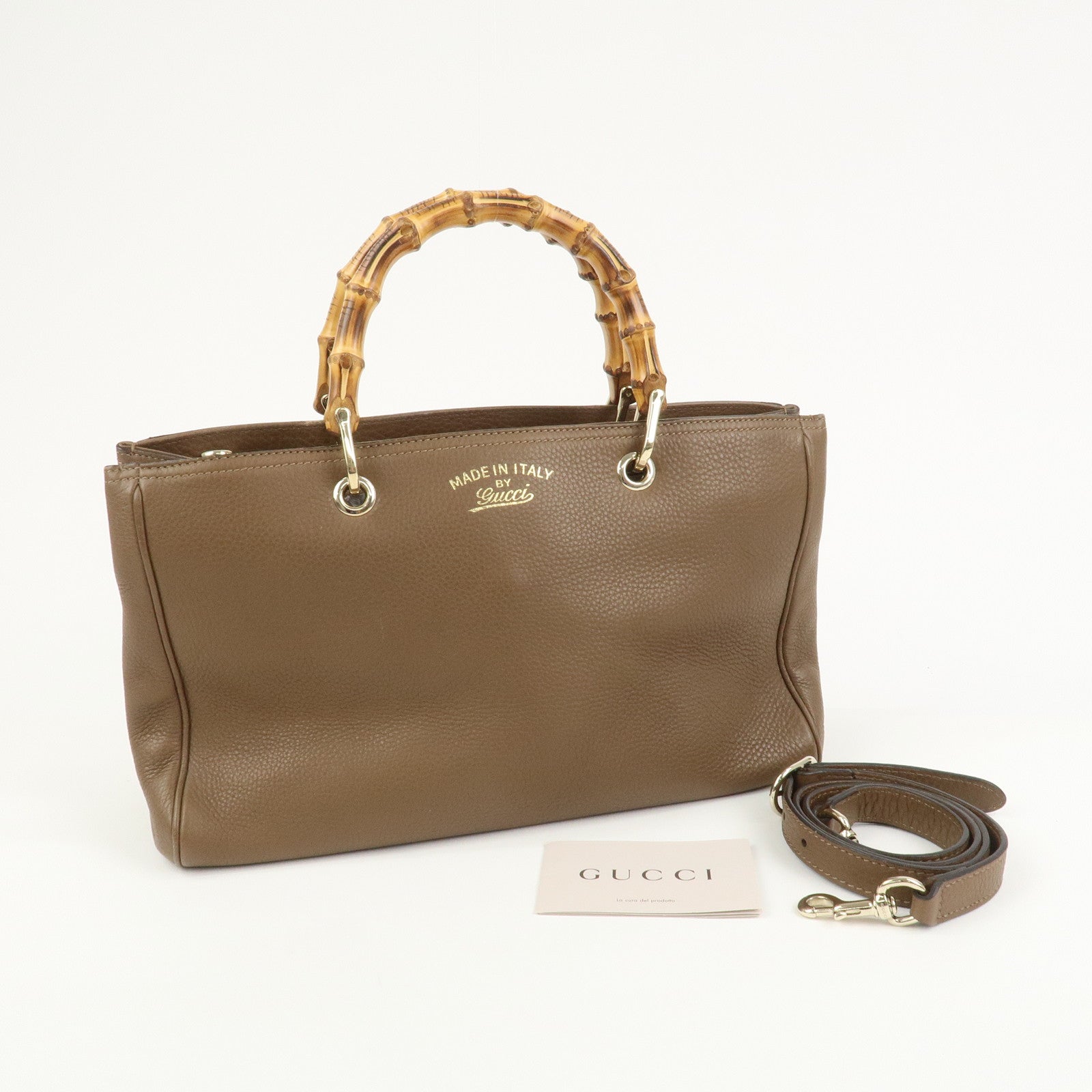 GUCCI Bamboo Shopper Medium 2Way Bag Shoulder Bag 323660