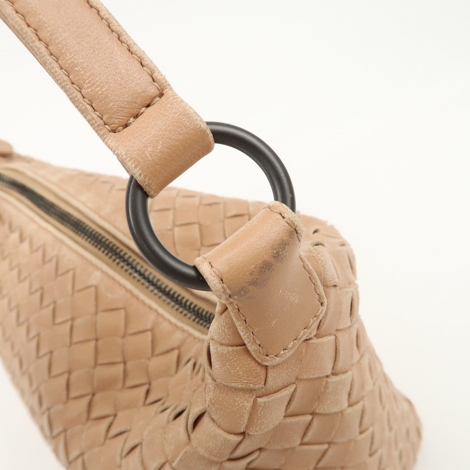 BOTTEGA VENETA Intrecciato Leather Shoulder Bag Hand Bag Pink Used