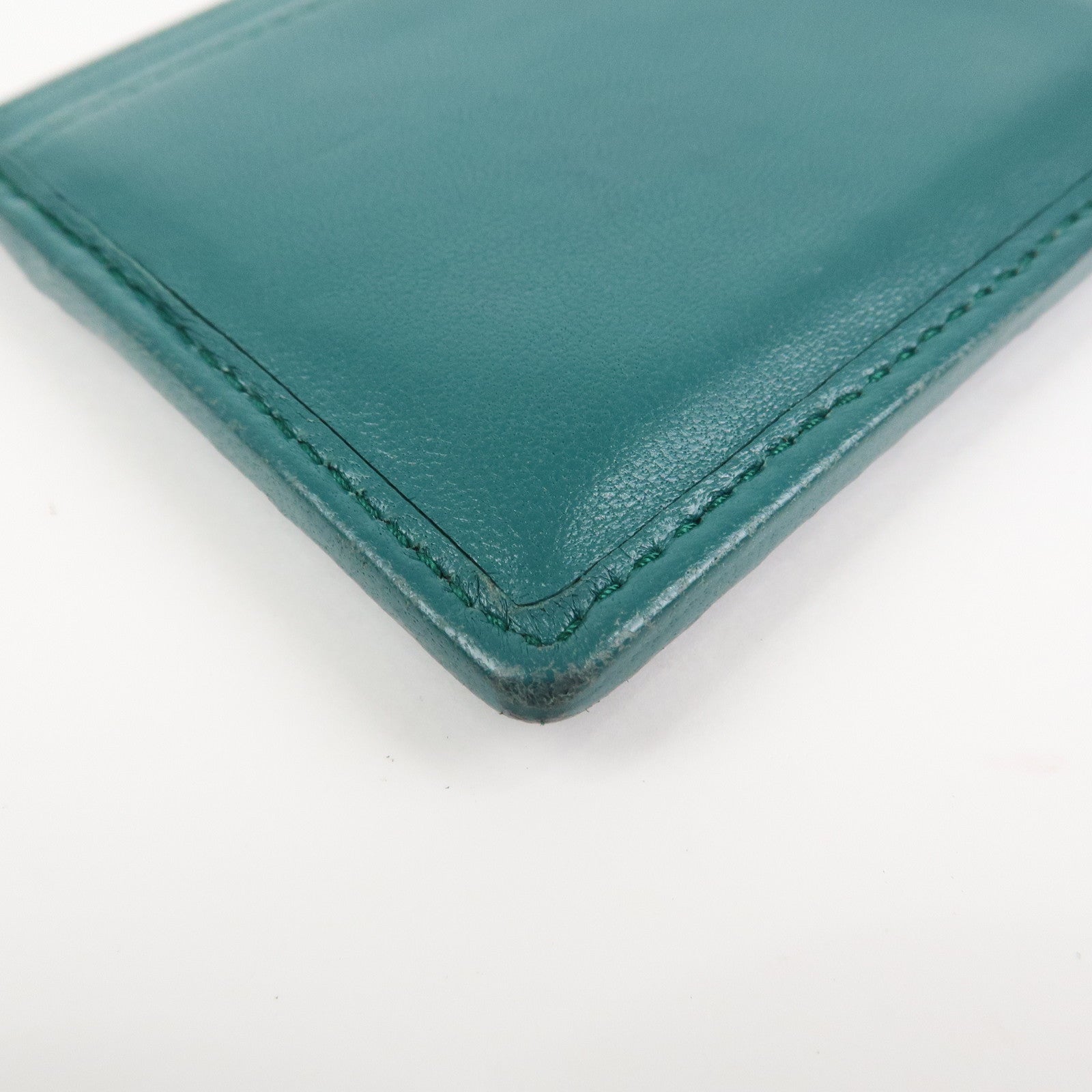 MIU MIU Matelasse Leather Card Case Card Holder Green 5MC076