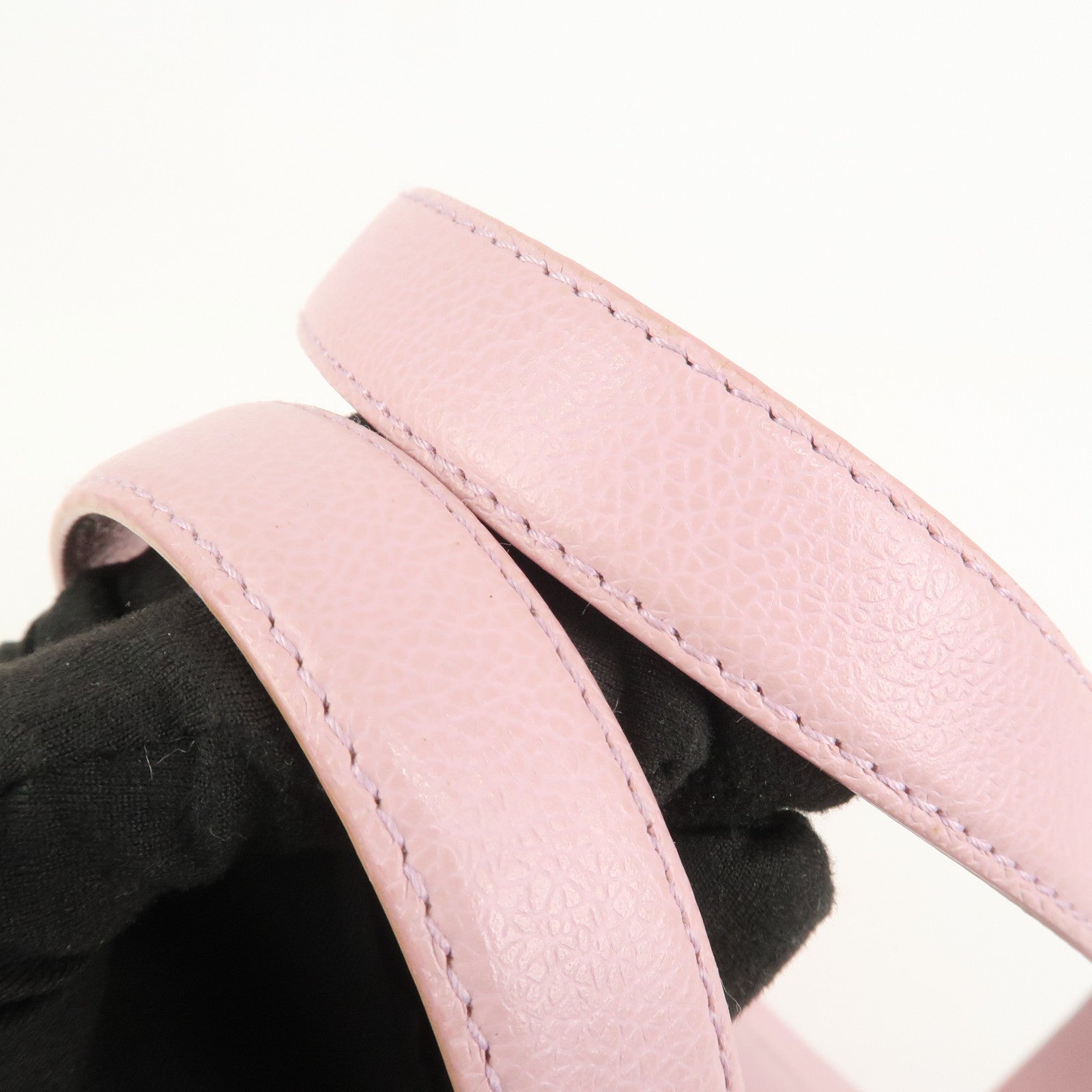 BVLGARI Logo Leather Shoulder Bag Hand Bag Pink
