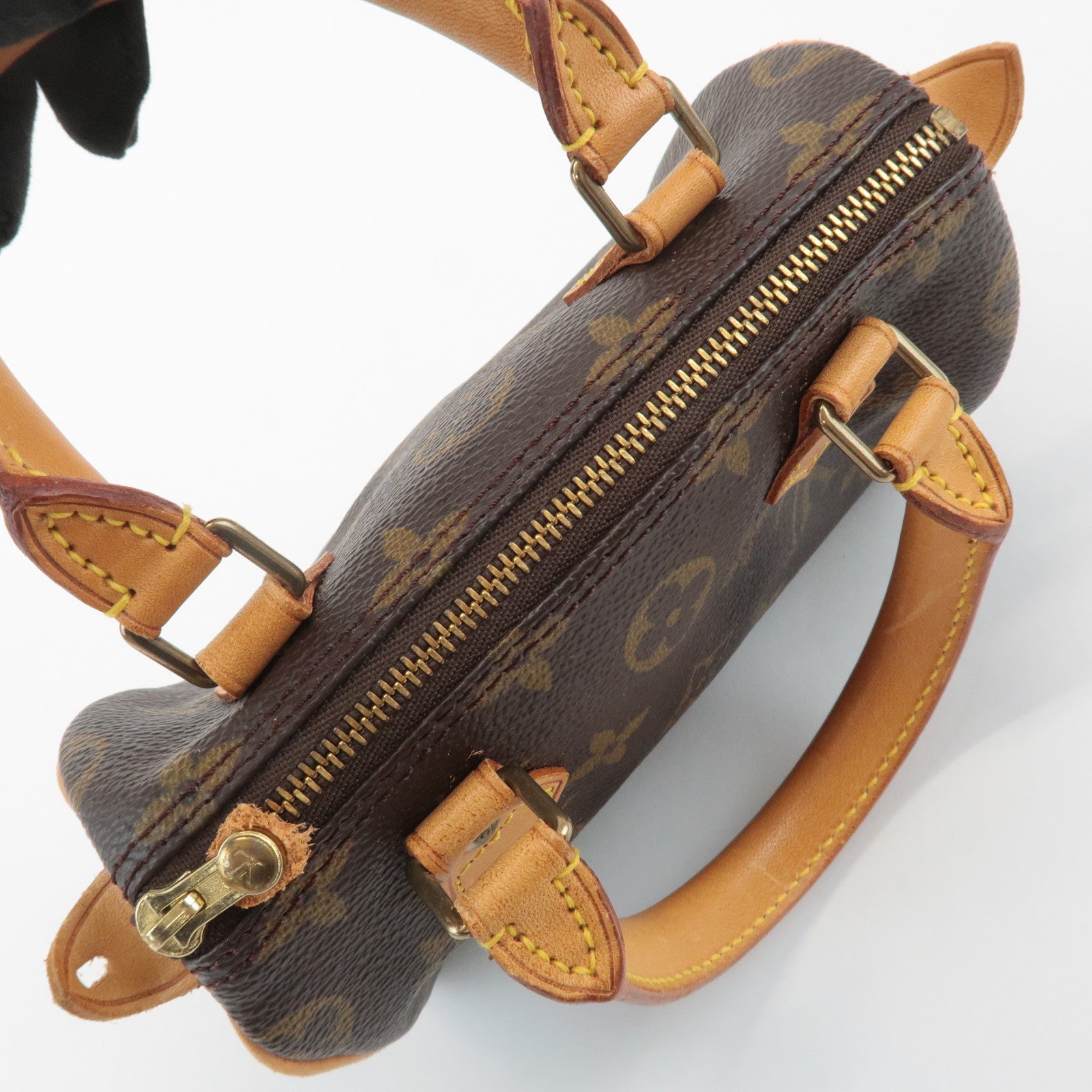 Louis Vuitton Monogram Mini Speedy Hand Bag Brown M41534