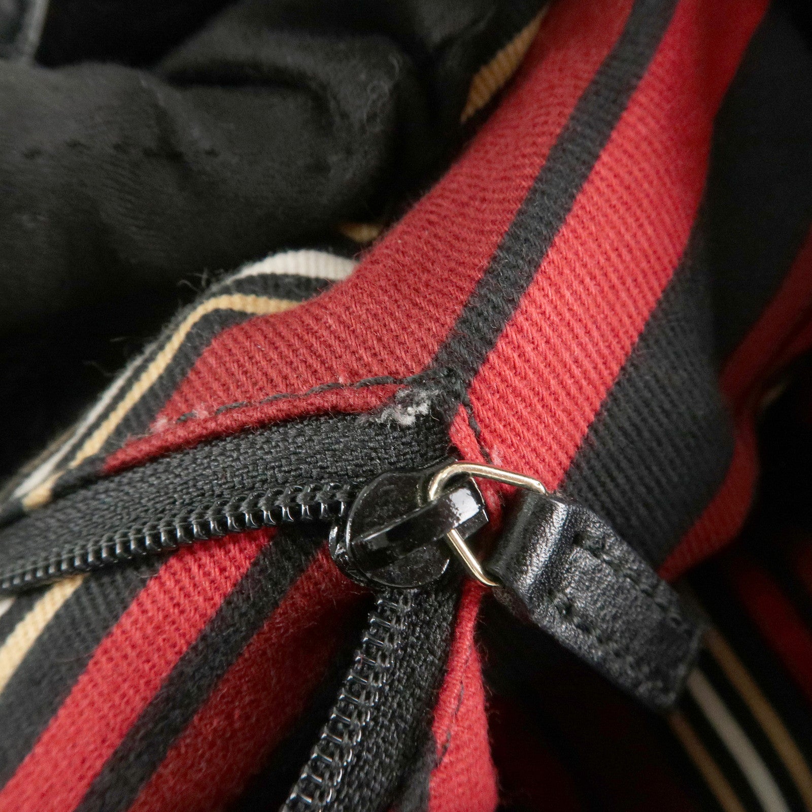 GUCCI Guccissima Leather Canvas Shoulder Bag Hand Bag Black 257265 Used