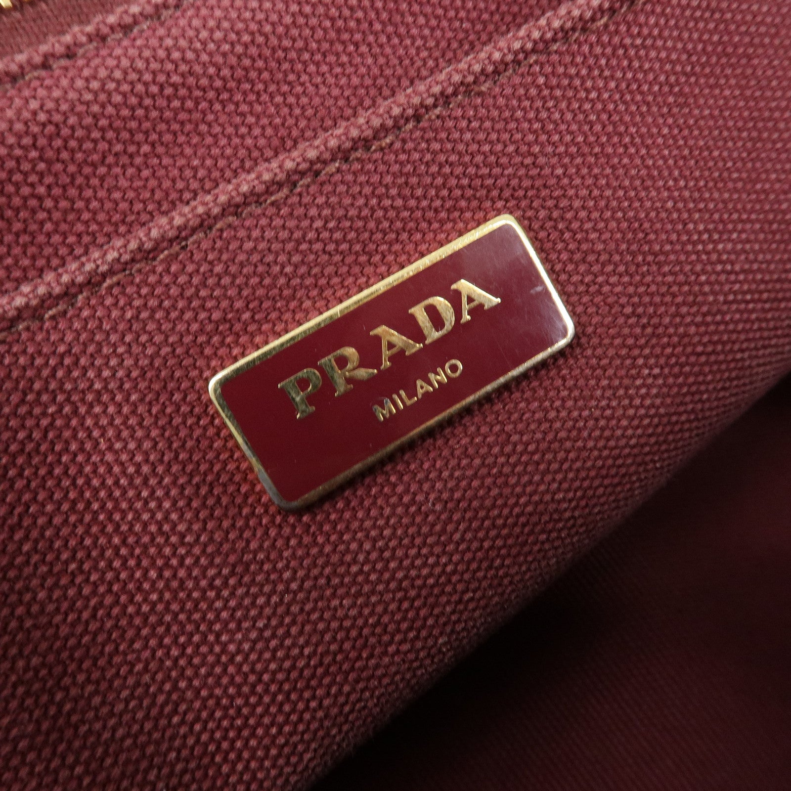 PRADA Logo Canapa Canvas 2Way Bag Tote Bag Orange Purple B1877G