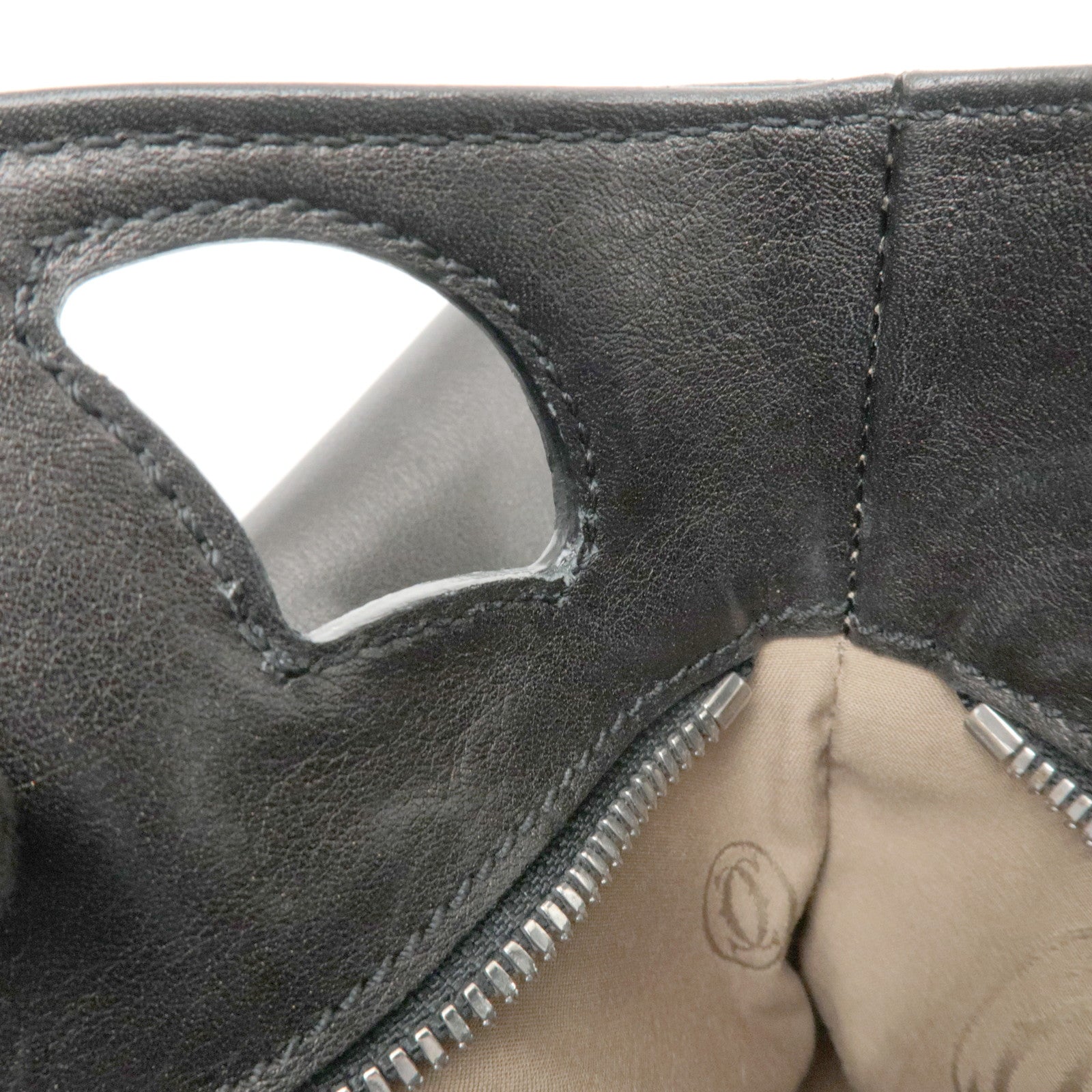 Cartier Must Line Leather Marcello Hand Bag Black Used