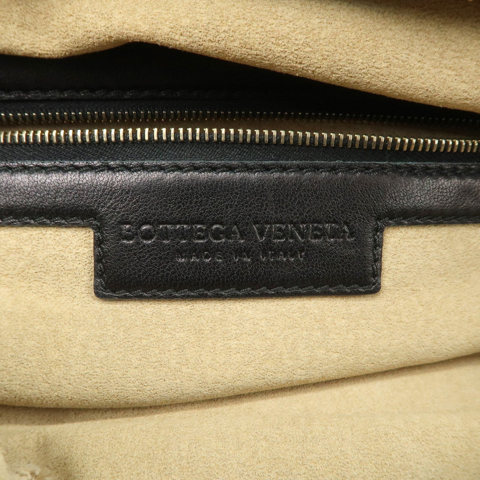 BOTTEGA VENETA Intrecciato Leather Boston Bag Hand Bag Black 173398