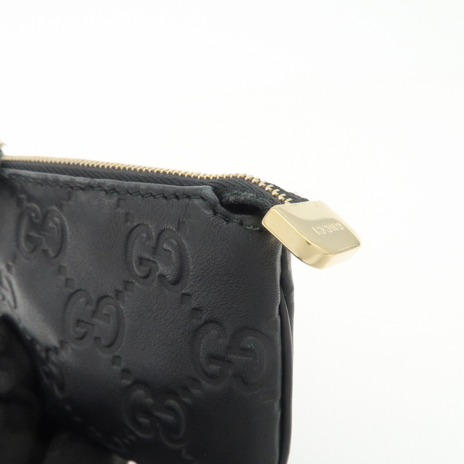 GUCCI Guccissima Leather Coin Case Key Case Black 233183