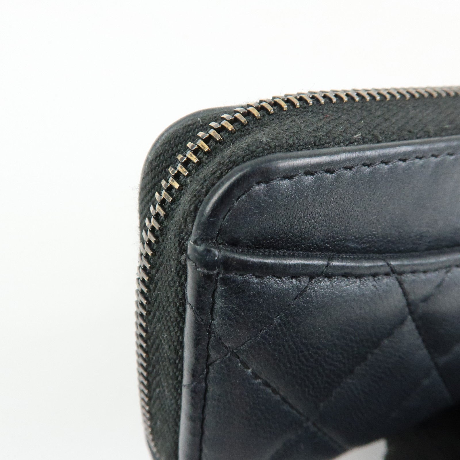 CHANEL COCO Logo Matelasse Lambskin Coin Case Card Case Black
