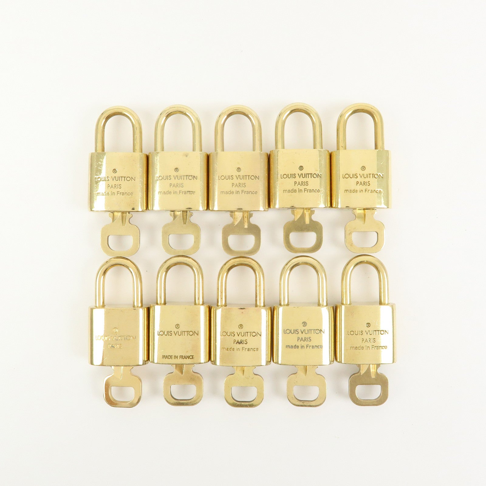 Louis Vuitton Set of 10 Lock & Key Cadena Key Lock Gold