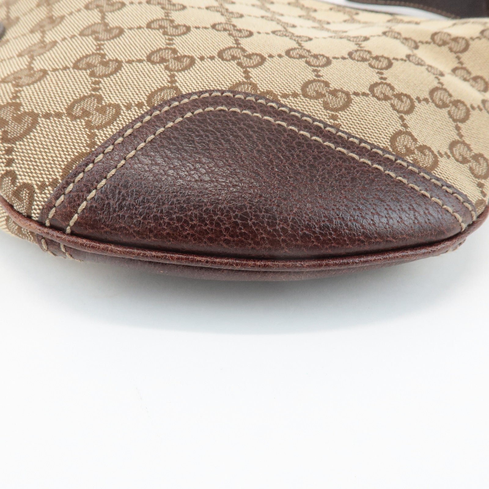 GUCCI Sherry Princy GG Canvas Leather Shoulder Bag Beige Brown 162895 Used