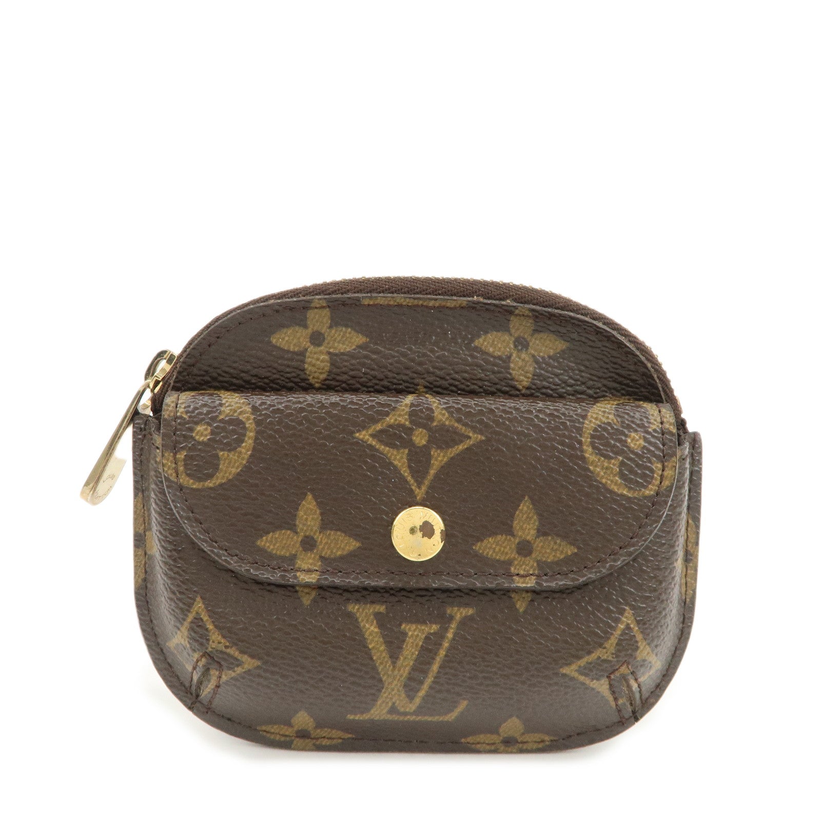 Louis Vuitton Monogram Porte Monnaie Shilling Coin Case M60025 Used