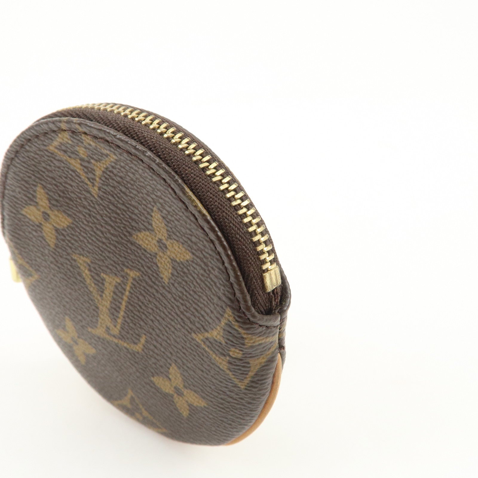 Louis Vuitton Monogram Porte Monnaie Rond Coin Case Brown M61926