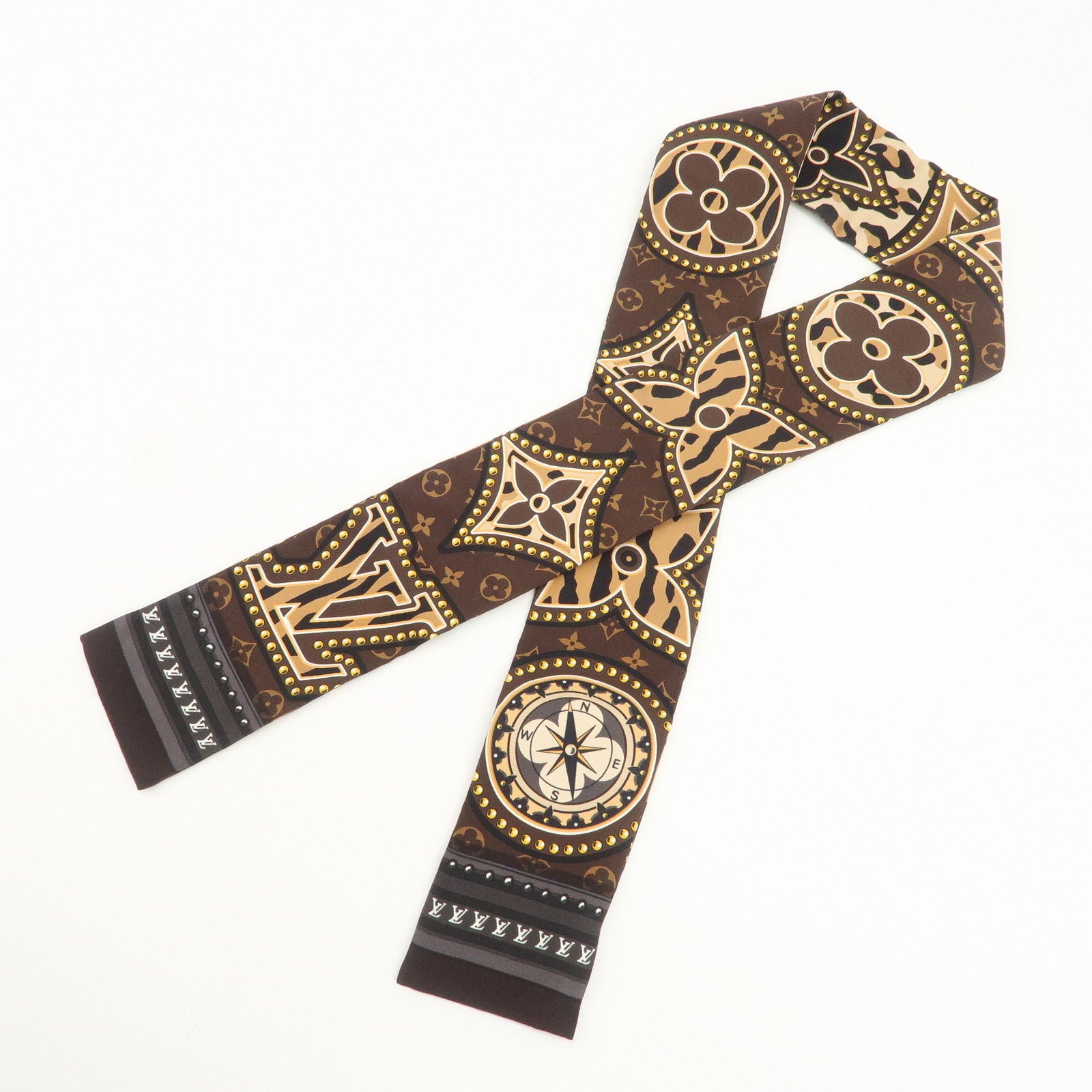 Louis Vuitton Monogram LV World Bandeau Silk 100% Scarf M70853