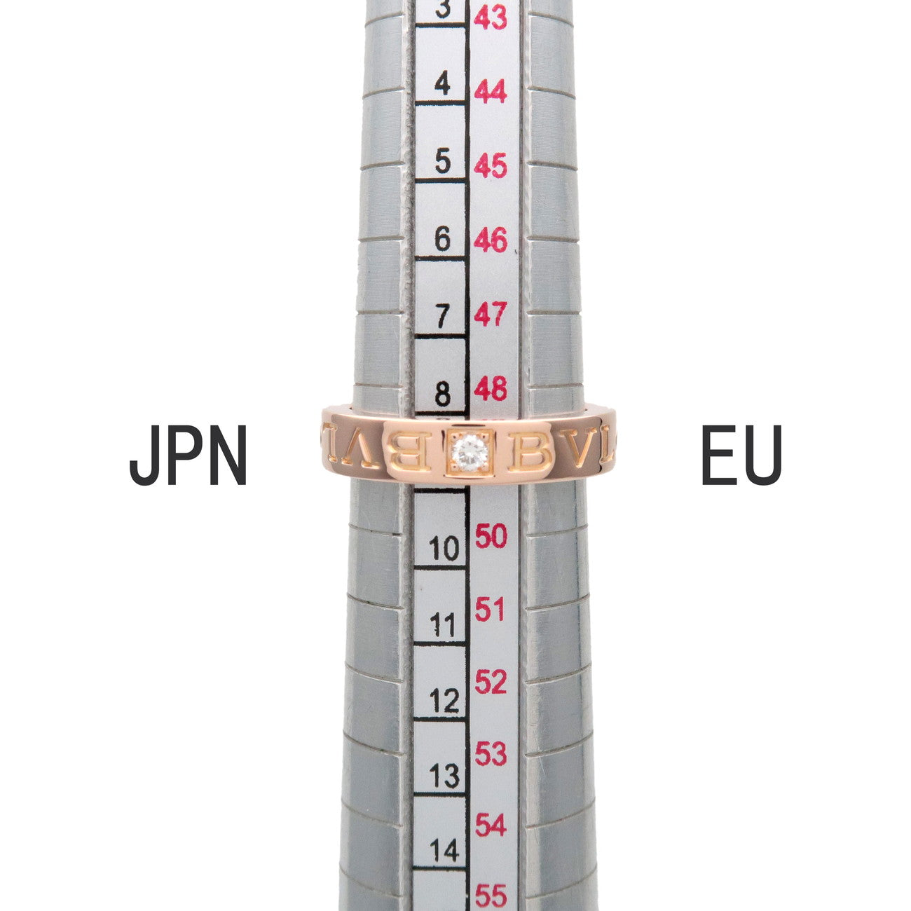 BVLGARI Double Logo 1P Daimond Ring K18 750PG Rose Gold US4.75-5