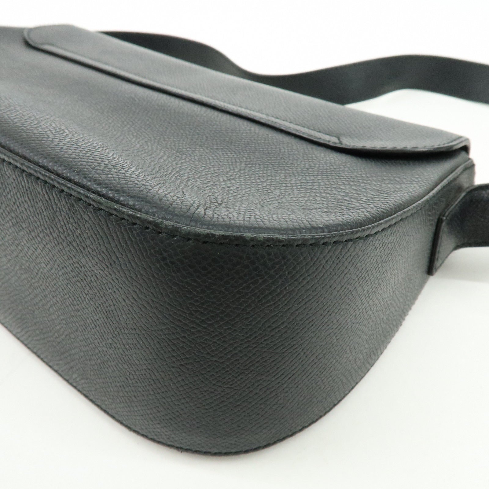 Ferragamo Leather Shoulder Bag Hand Bag Black