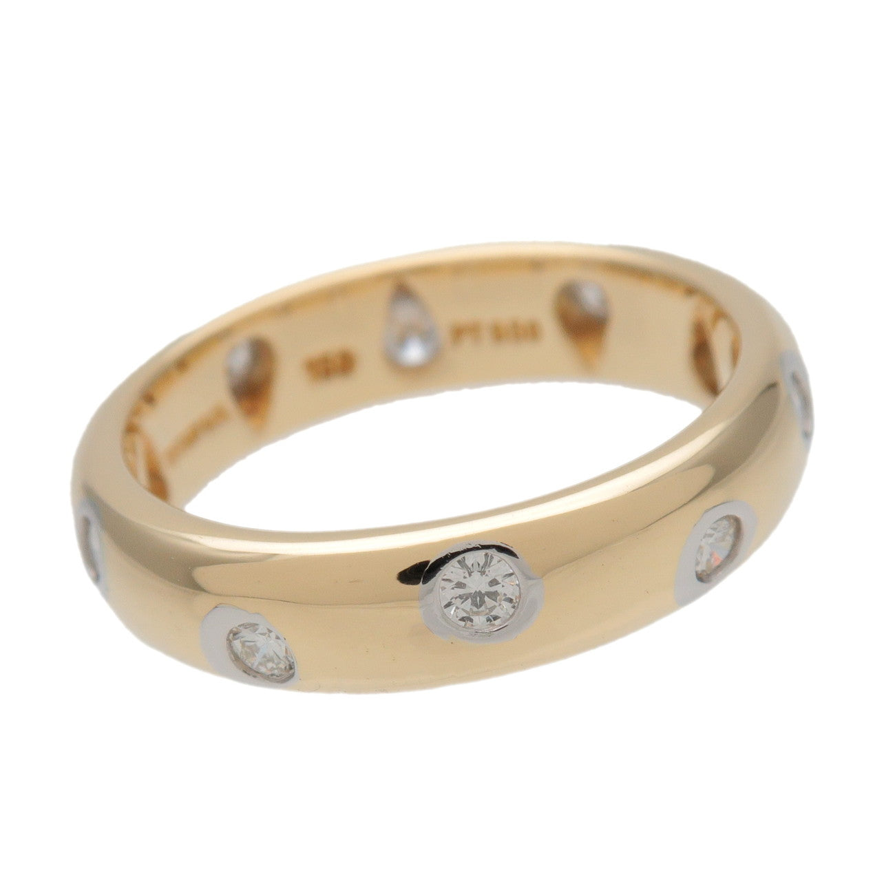 Tiffany&Co Dots Ring K18 750YG Yellow Gold 10P Diamond US4.5 EU48