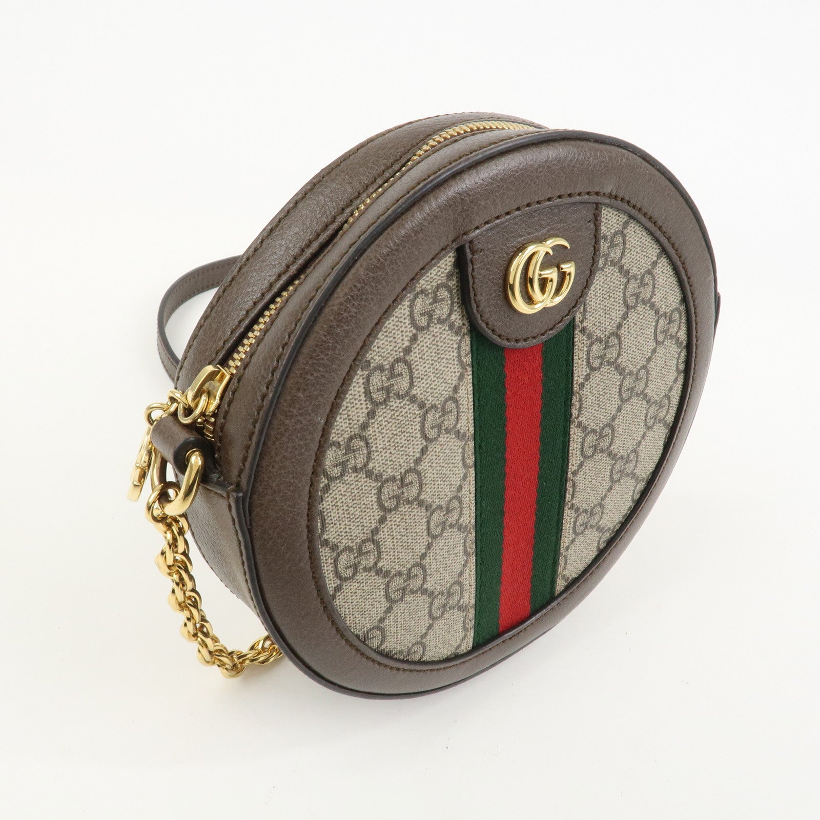 GUCCI Ophidia GG Supreme PVC Leather Shoulder Bag Brown 550618