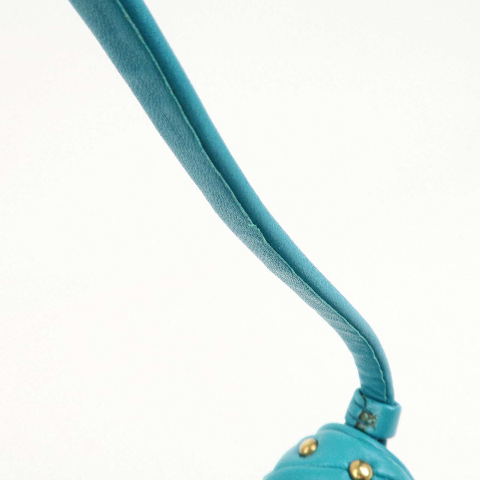 MIUMIU Matelasse Leather 2 Way Bag Shoulder Bag Blue RP0169